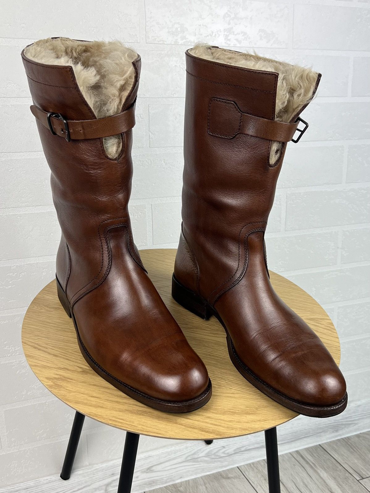 Gucci GUCCI Combat Boots Mongolian Leather Shearling Fur Shoes Size US 9 / EU 42 - 2 Thumbnail