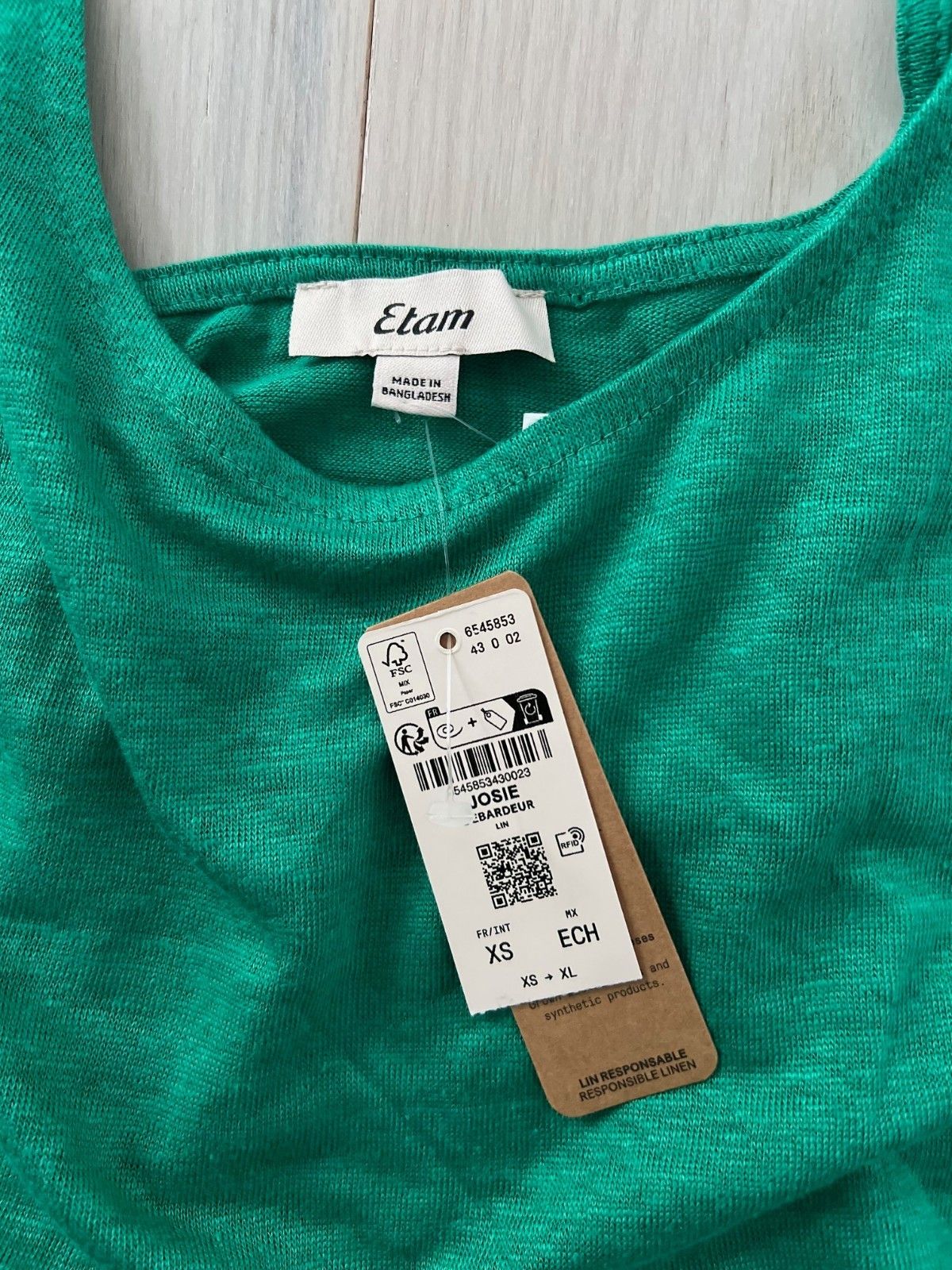 Other Etam Linen Pyjama Tank Top Green ( XS ) Size XS / US 0-2 / IT 36-38 - 2 Thumbnail