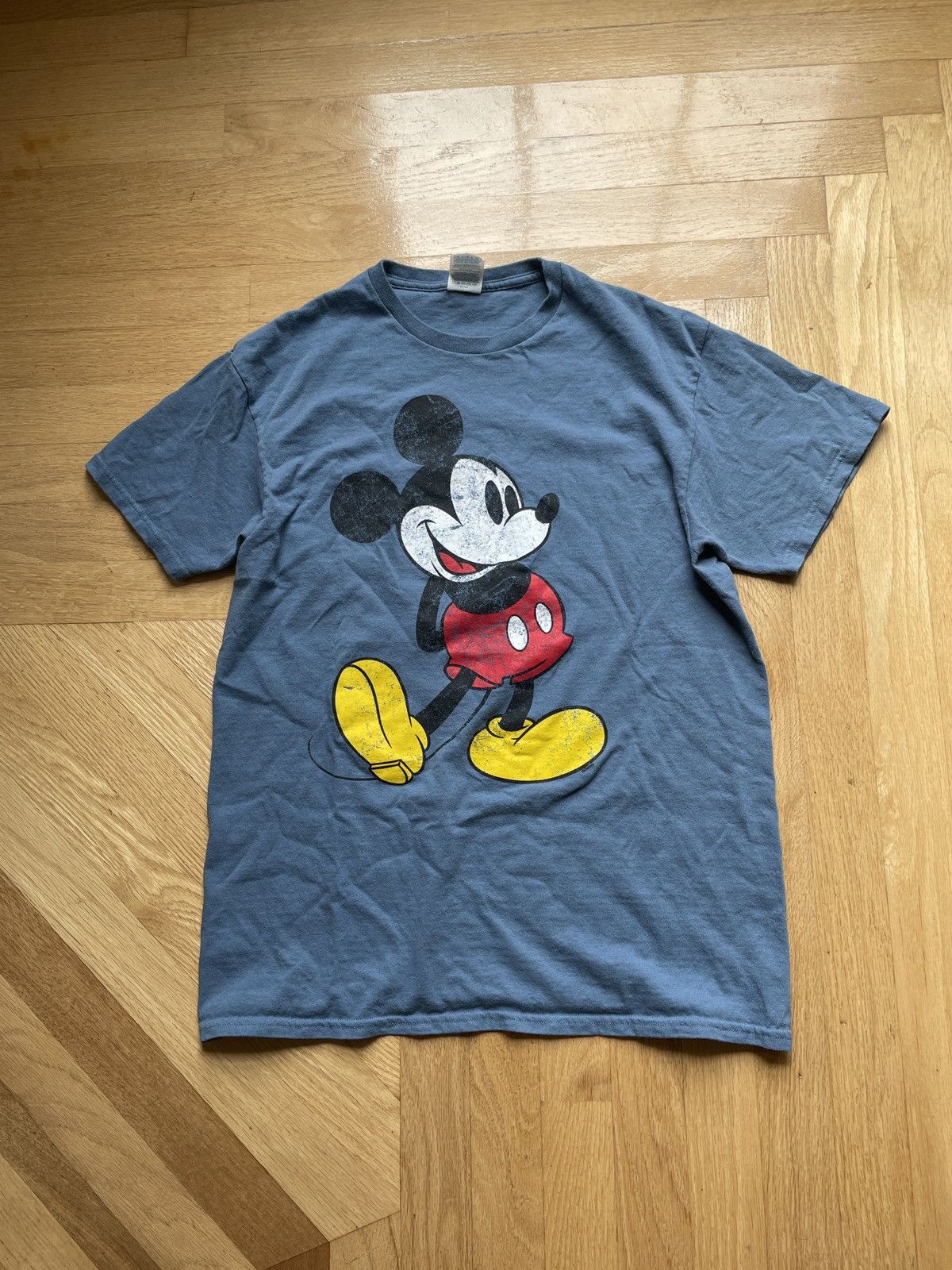 Disney Vintage 00’s Mickey Mouse Graphic Tee T-shirt Faded Blue Med Size US M / EU 48-50 / 2 - 1 Thumbnail