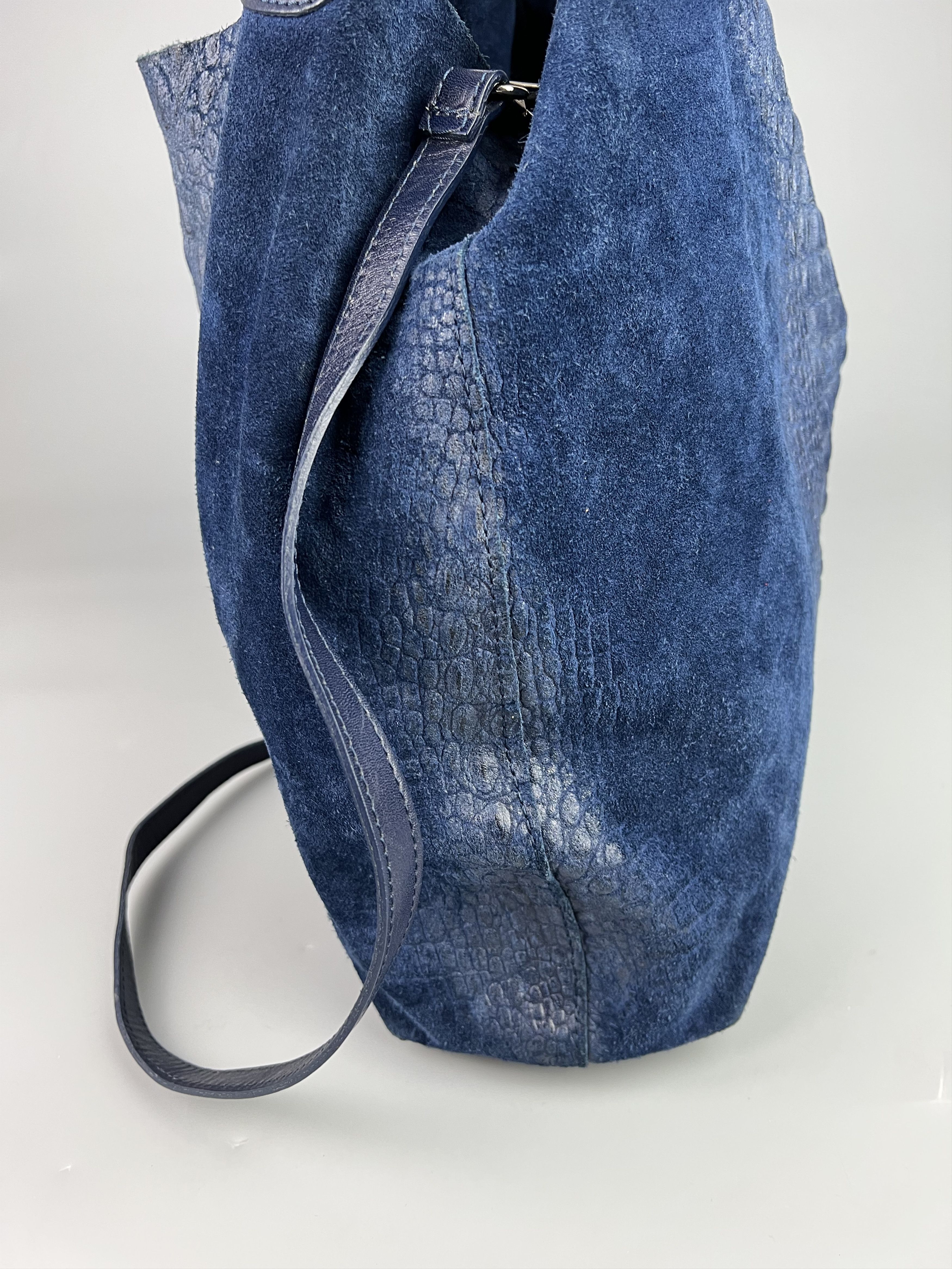 Leather Roberta M. Suede Leather Shoulder Bag Croco Print Size ONE SIZE - 4 Thumbnail