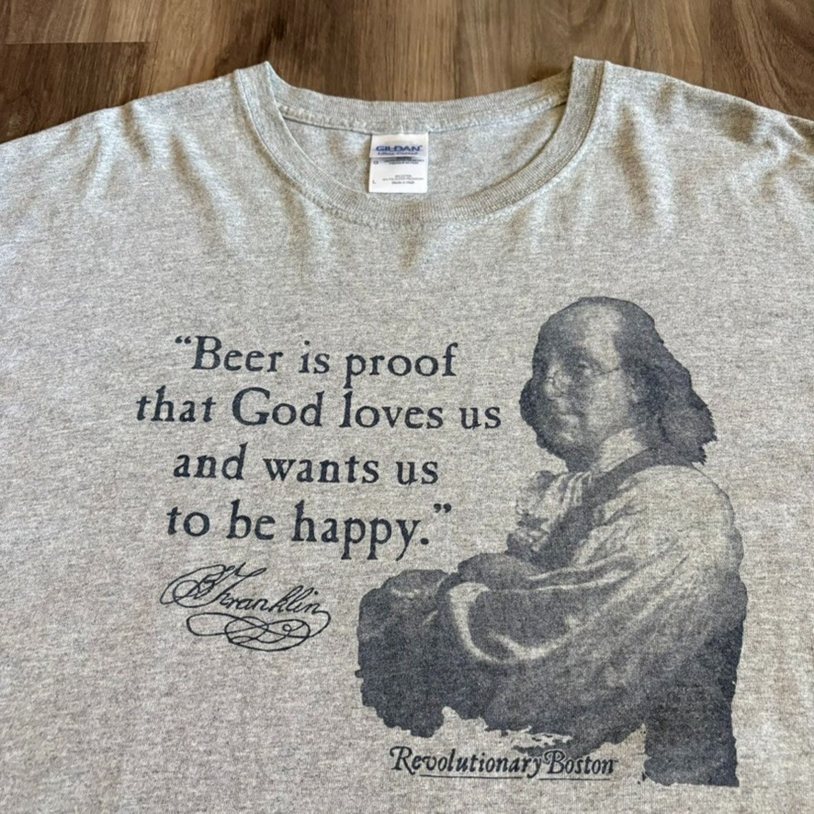 Vintage Vintage Benjamin Franklin T-Shirt Men's Size L Gray Beer Size US L / EU 52-54 / 3 - 1 Thumbnail
