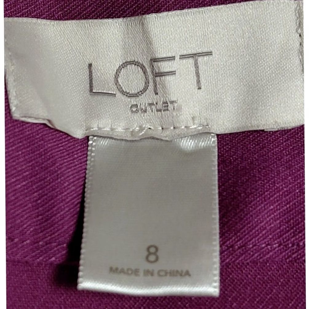 Loft LOFT Outlet Purple Skirt Solid Women Size 8 Mini Scalloped Hem Casual Workwear Spring Fall Womens Size 30" / US 8 / IT 44 - 3 Thumbnail