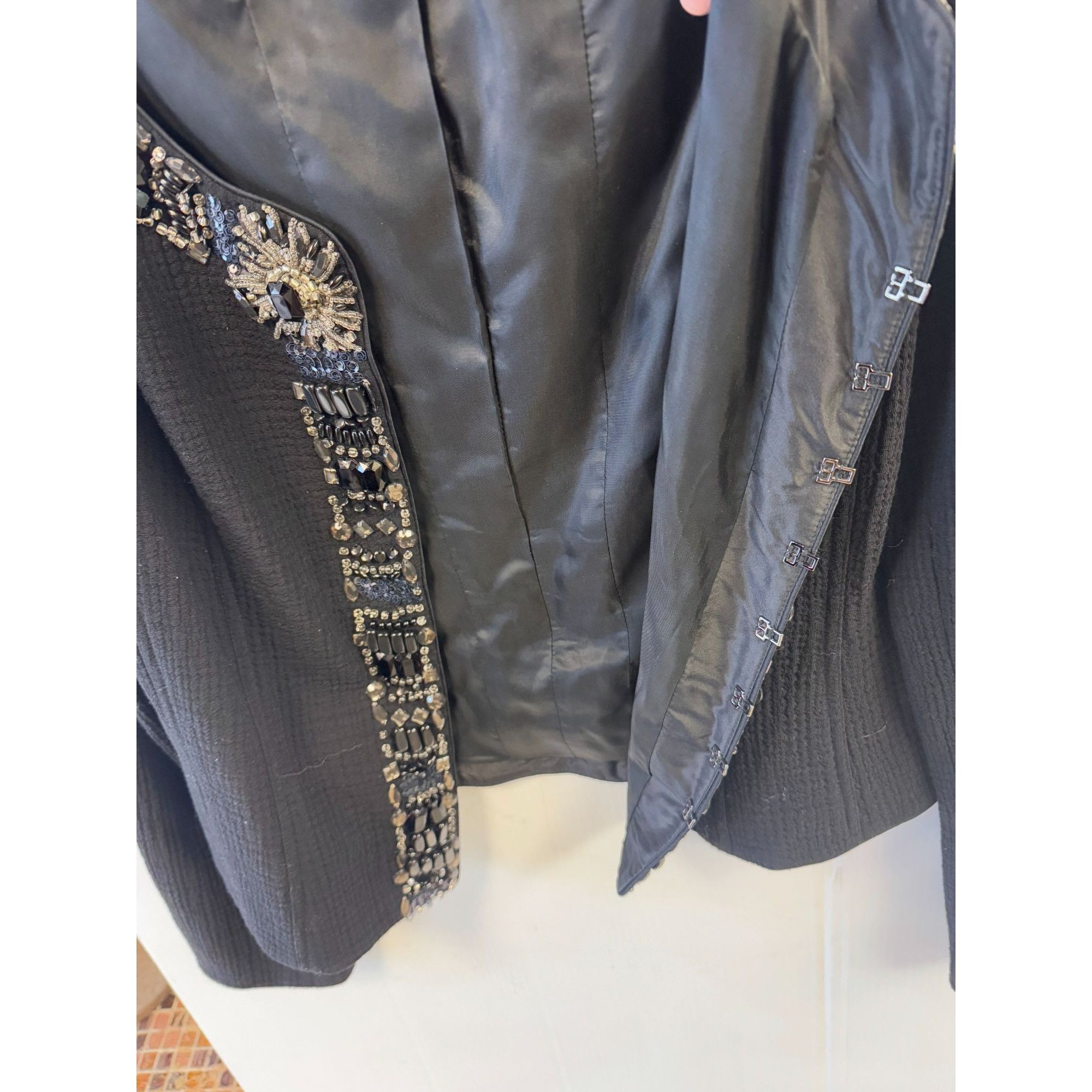 Vintage Rickie Freeman For Teri Jon Jewel Beaded Blazer Jacket Size Size XL / US 12-14 / IT 48-50 - 7 Thumbnail