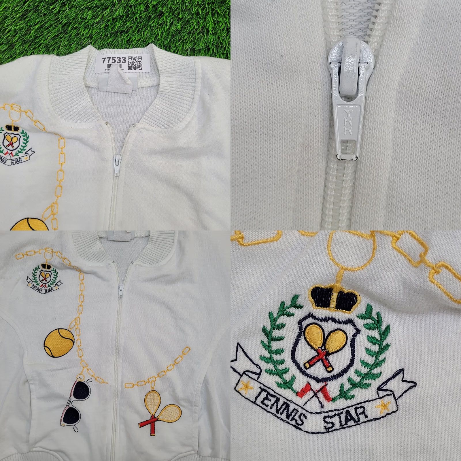 Vintage VINTAGE 80s Tennis Jacket Women Small White Jacket Size S / US 4 / IT 40 - 9 Thumbnail