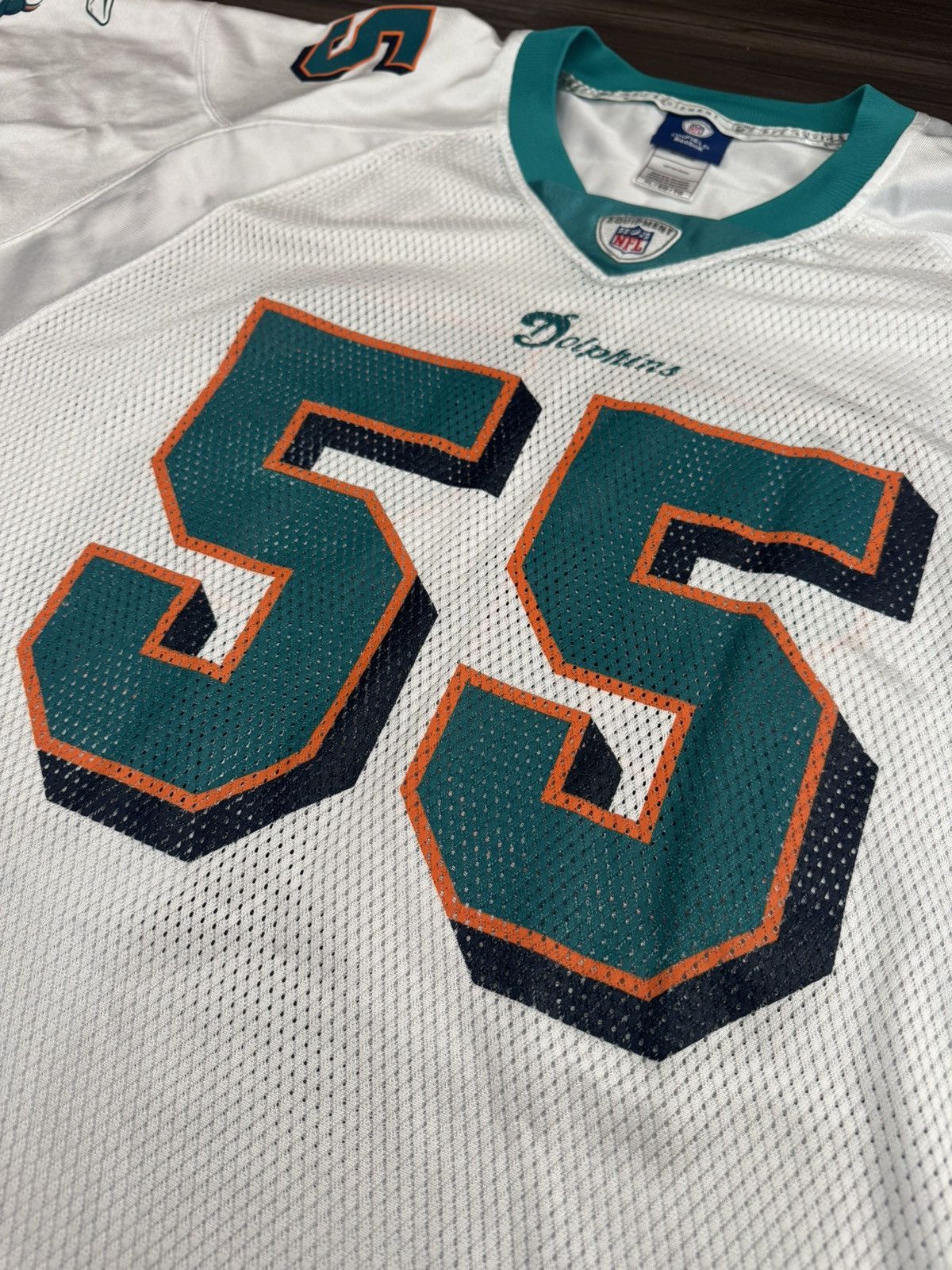Reebok Miami Dolphins Joey Porter #55 NFL Away White Jersey Size US XL / EU 56 / 4 - 3 Thumbnail