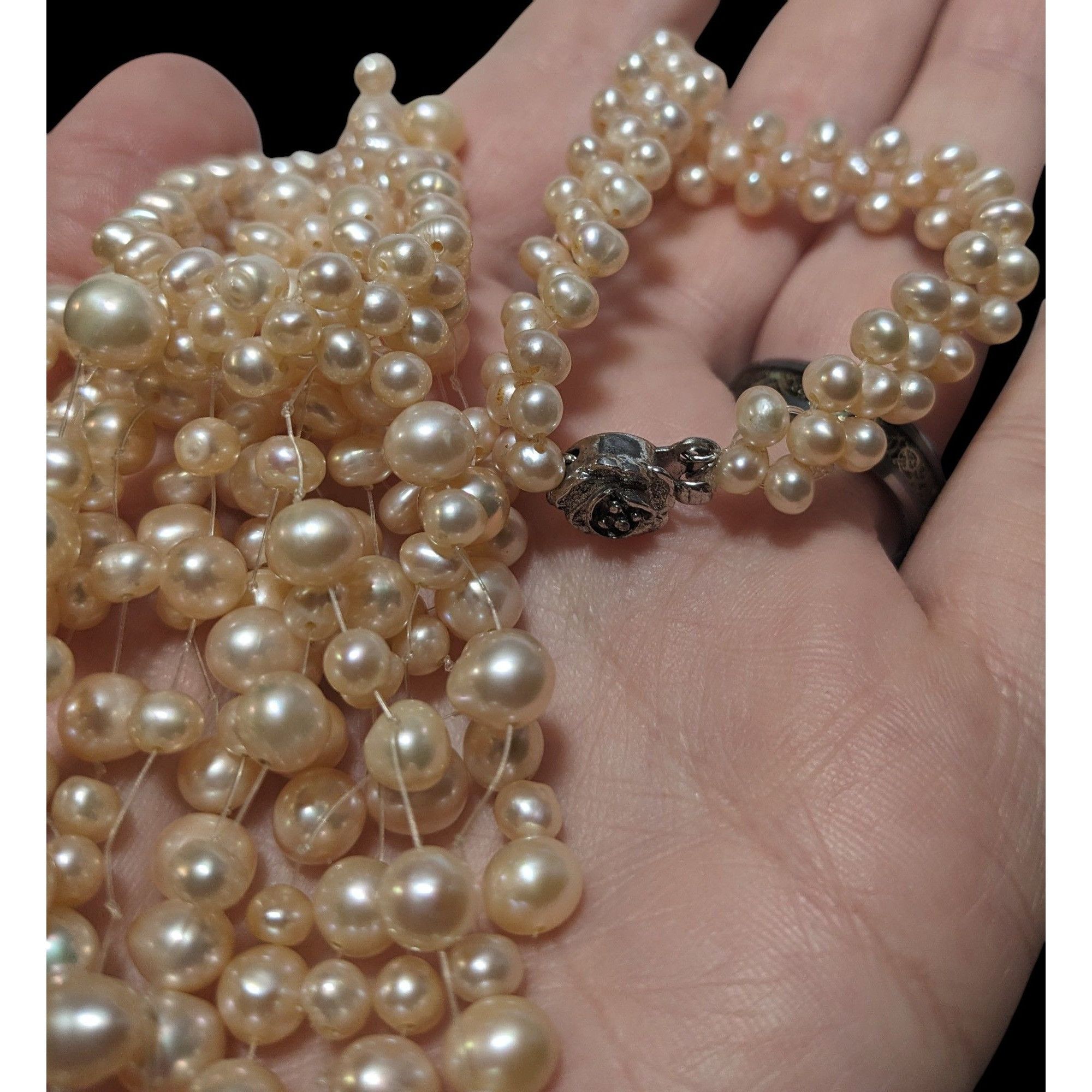 Other Vintage Cascading Bridal Pearl Bib Necklace Size ONE SIZE - 4 Thumbnail