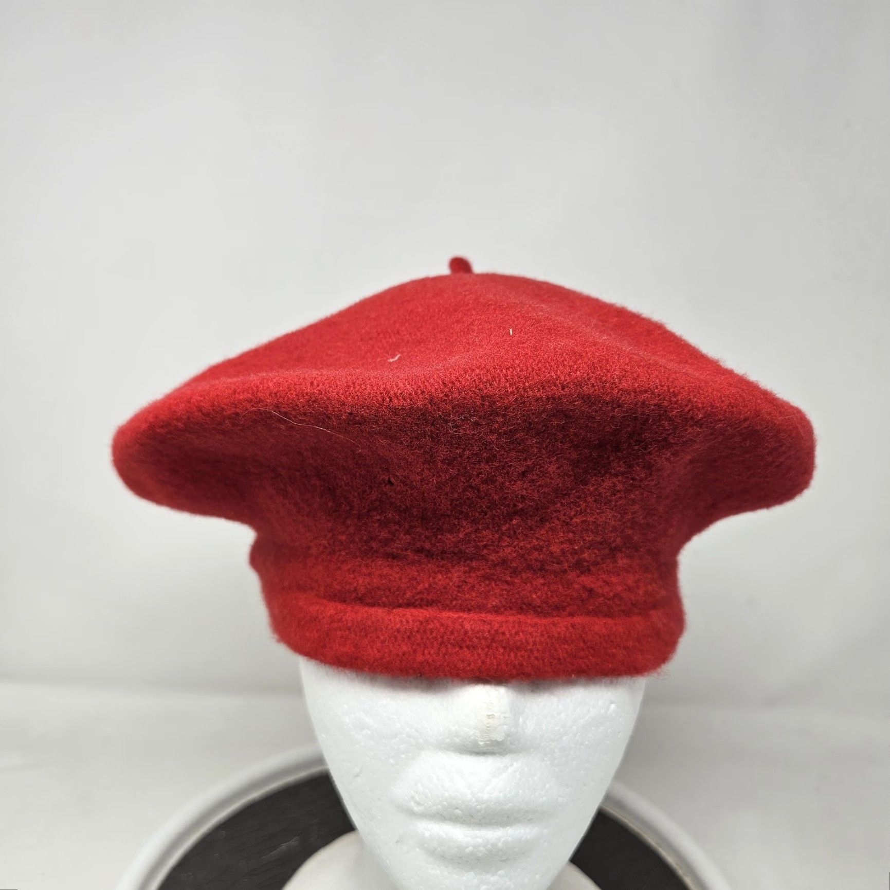 Vintage VINTAGE Beret Basque Hat Beret Fitted Womens Medium Red Wool Lined Solid Fall Winter Womens Hat Size ONE SIZE - 2 Thumbnail