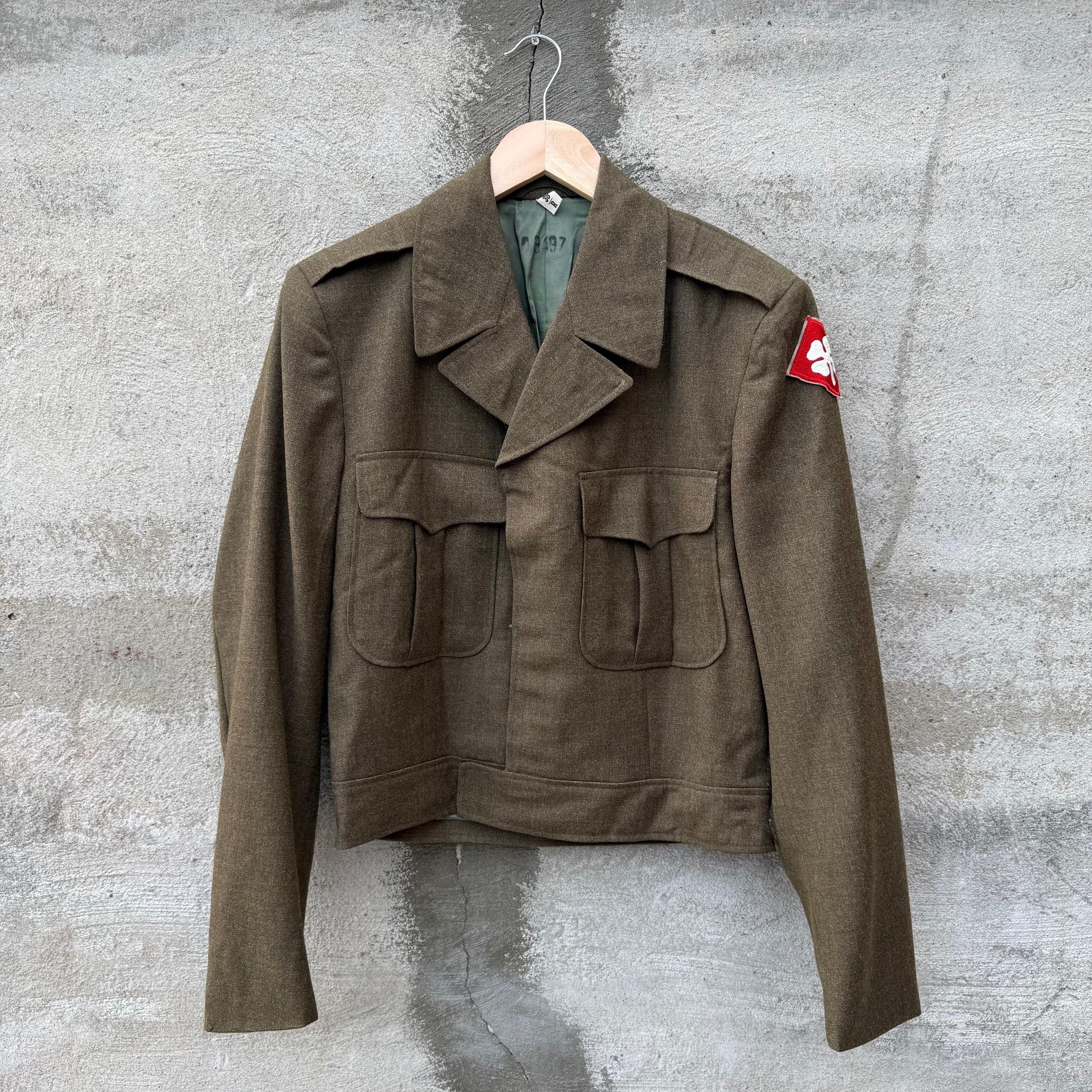 Vintage 50's US Military Brown Wool Officer Jacket Size US S / EU 44-46 / 1 - 1 Thumbnail