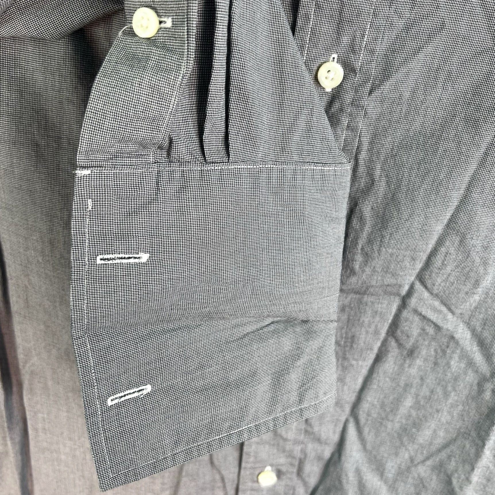 Ralph Lauren VINTAGE Polo Ralph Lauren Estate Custom Barrel Cuff Houndstooth Shirt Mens 18 /46 Gray Size US XXL / EU 58 / 5 - 5 Thumbnail