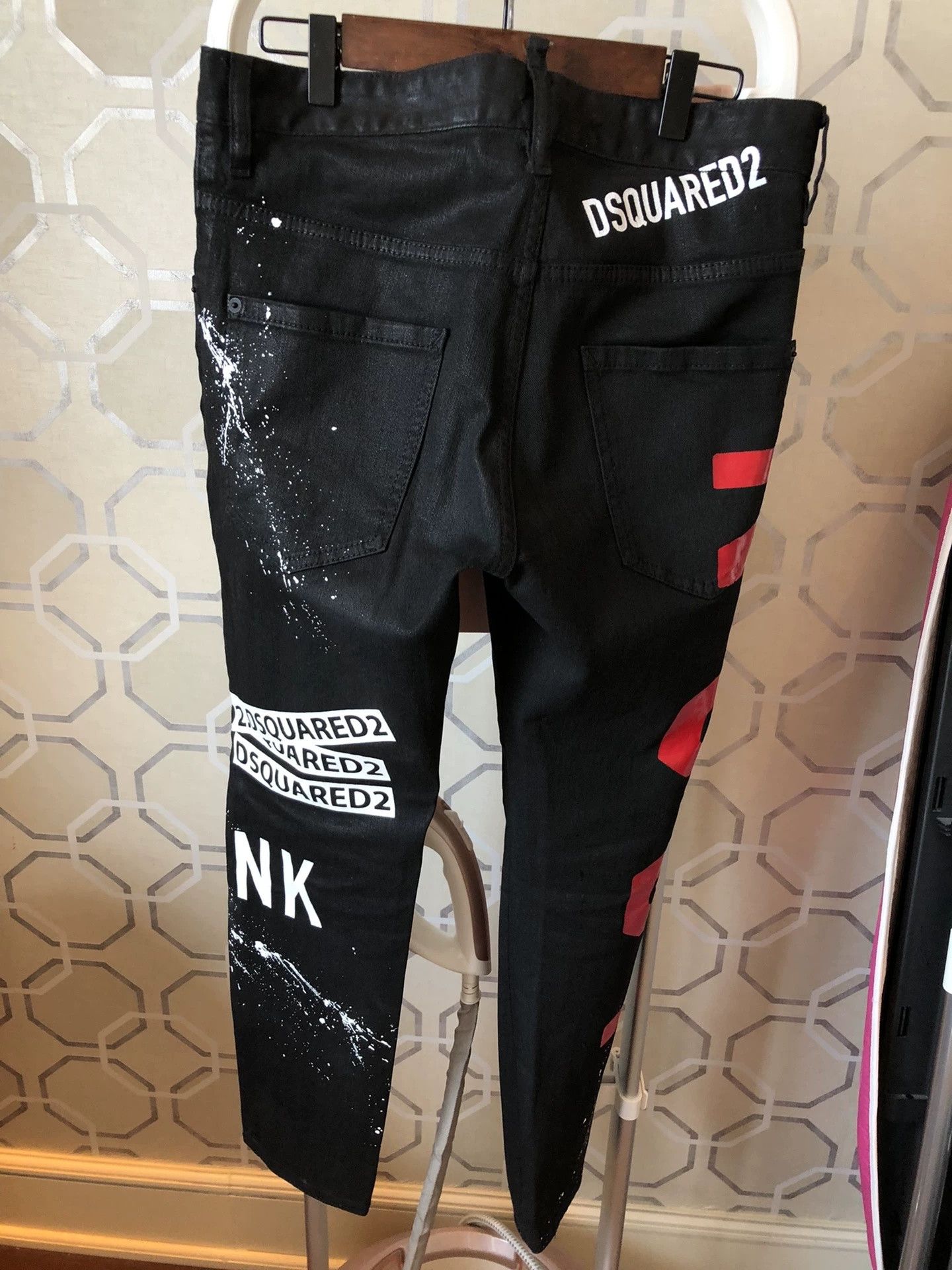 Dsquared2 Dsquared2 Black Slogan Skinny Jeans Size US 28 / EU 44 - 2 Thumbnail
