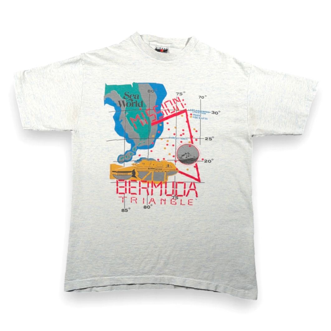Vintage VINTAGE Sea World Shirt Adult MEDIUM White Bermuda Triangle Mission Boat USA 90s Size US M / EU 48-50 / 2 - 2 Thumbnail