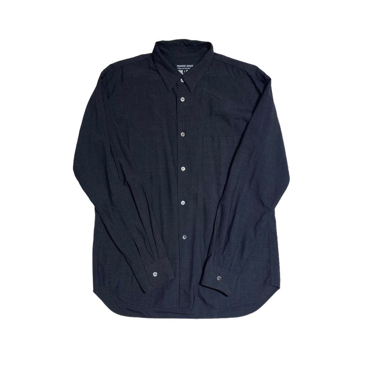 Comme des Garcons Homme Shirt Plain Button Wool Long Sleeve Gray Size US M / EU 48-50 / 2 - 1 Thumbnail
