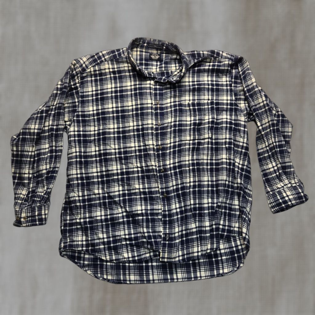 Dockers VINTAGE DOCKERS Blue Plaid Flannel Button-Up Long Sleeve Shirt Adult 2XL Casual Mens Size US XXL / EU 58 / 5 - 1 Thumbnail