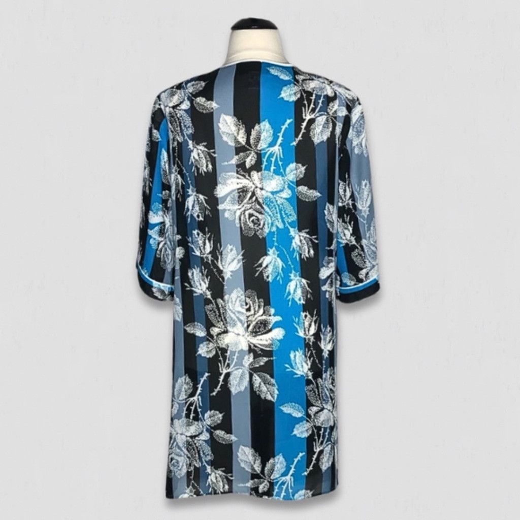 Bob Mackie Bob Mackie Wearable Art Duster Dress Floral Blue/Black sz 2X Size XS / US 0-2 / IT 36-38 - 3 Thumbnail