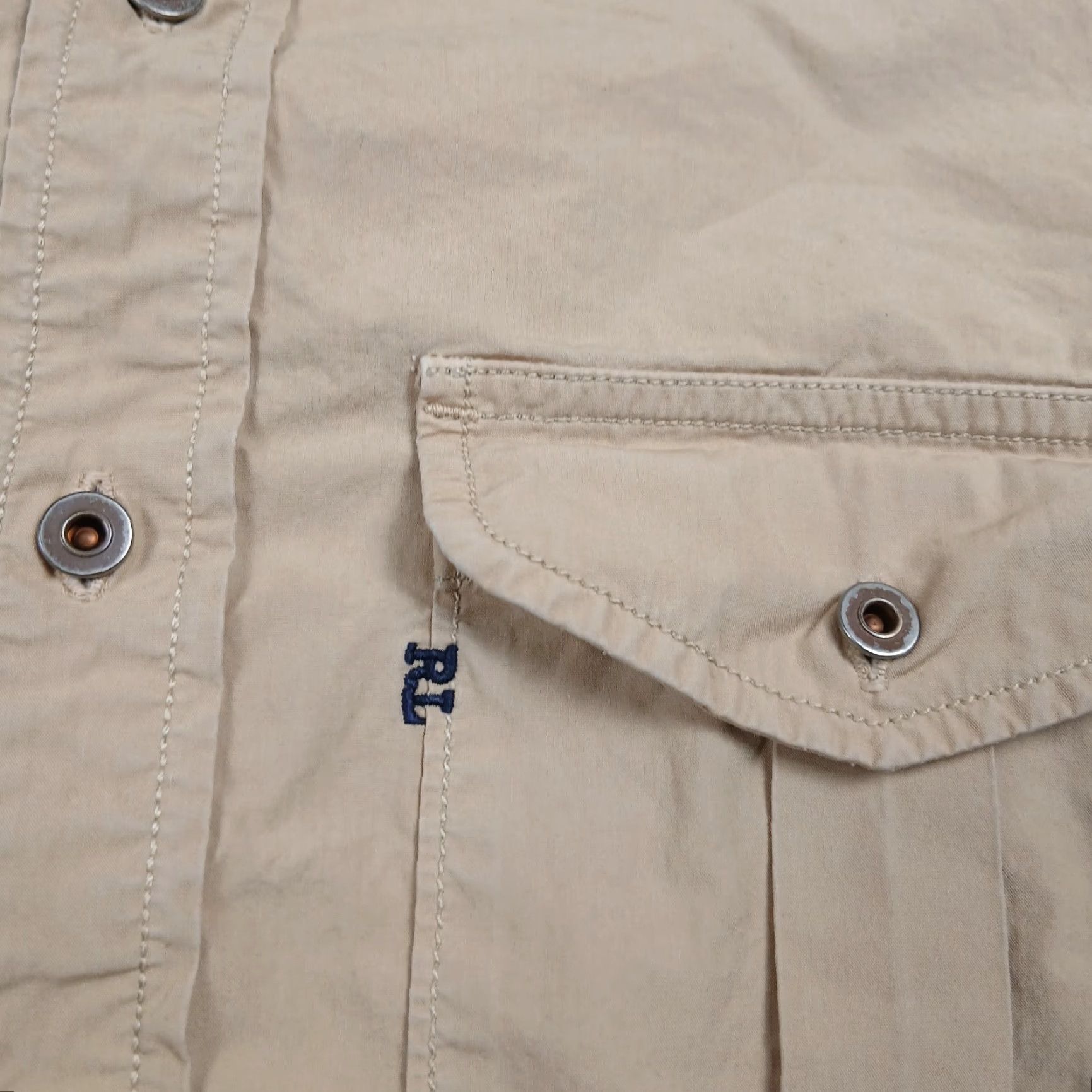 Polo Ralph Lauren Polo Ralph Lauren Button-Up Shirt Mens Small Brown Military Polo Jeans Company Shirt Size US S / EU 44-46 / 1 - 4 Thumbnail