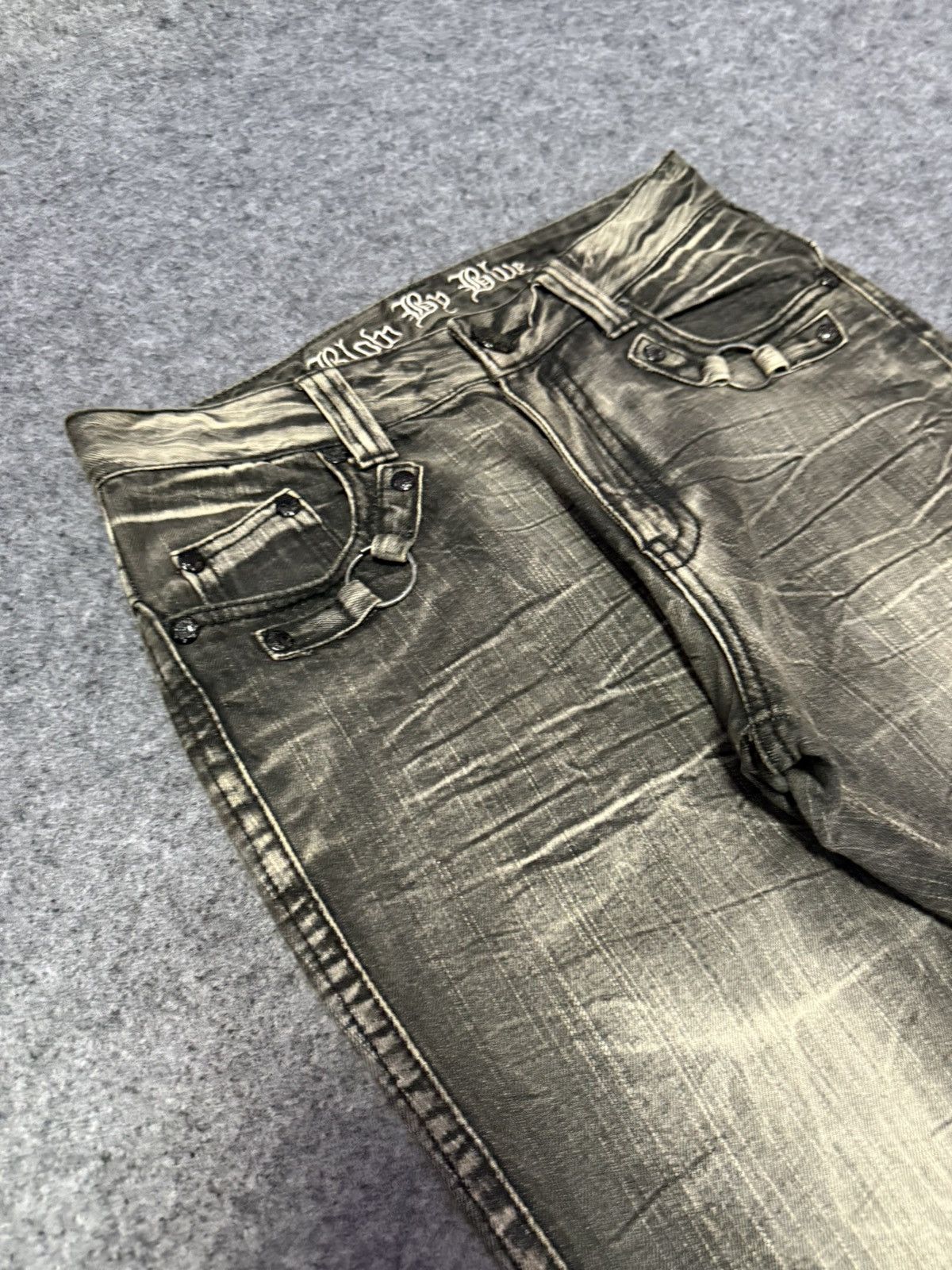 Japanese Brand × LOWBOX Blow By Blue Japan Paint Splatter Shadow Wash Jeans Size US 30 / EU 46 - 10 Thumbnail