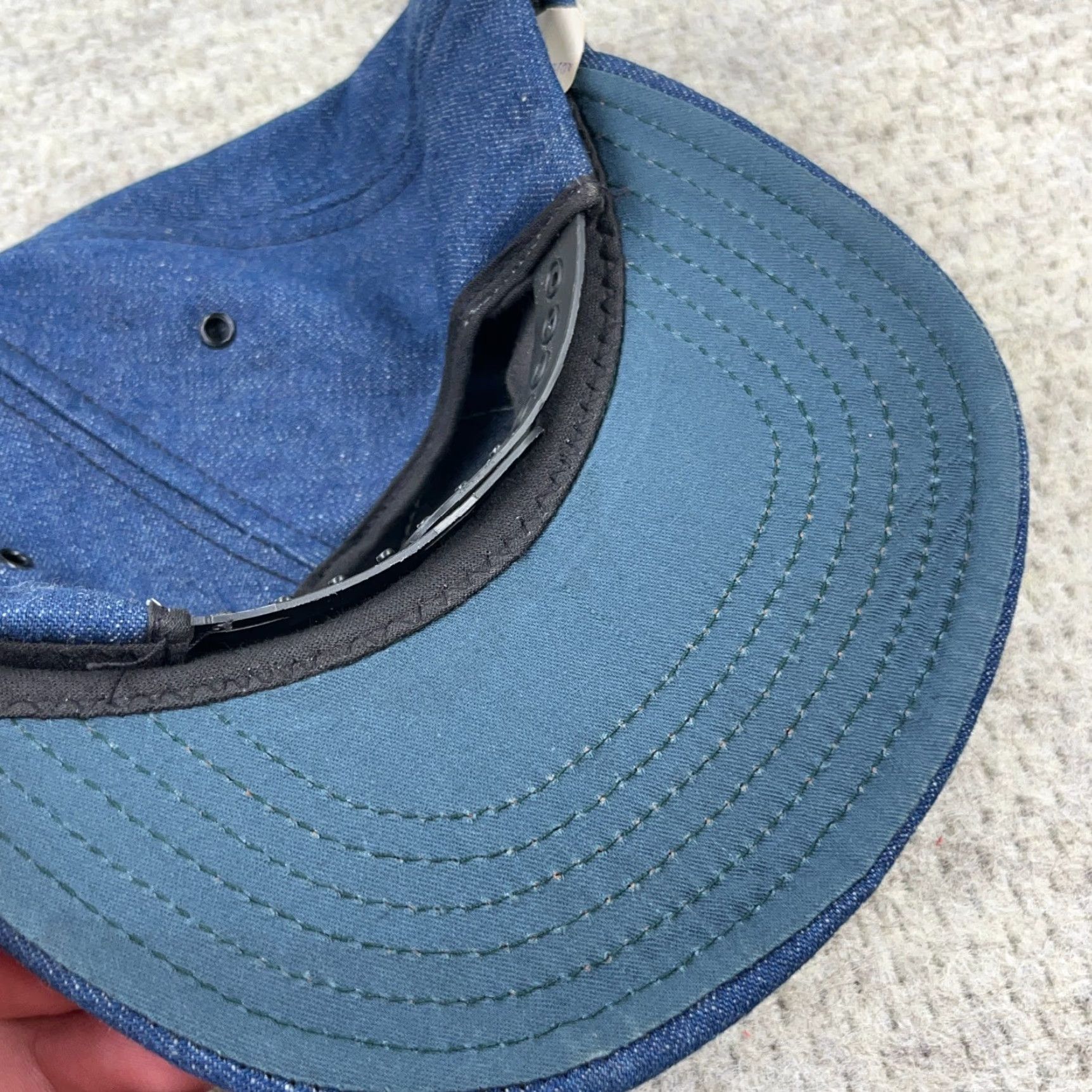 Vintage VINTAGE Eastern Coal Trucker Hat Cap Denim Made In USA 80s Mining Co Patch WV Mens One Size Blue Cotton Nylon Denim Adjustable Snapback Size ONE SIZE - 5 Thumbnail