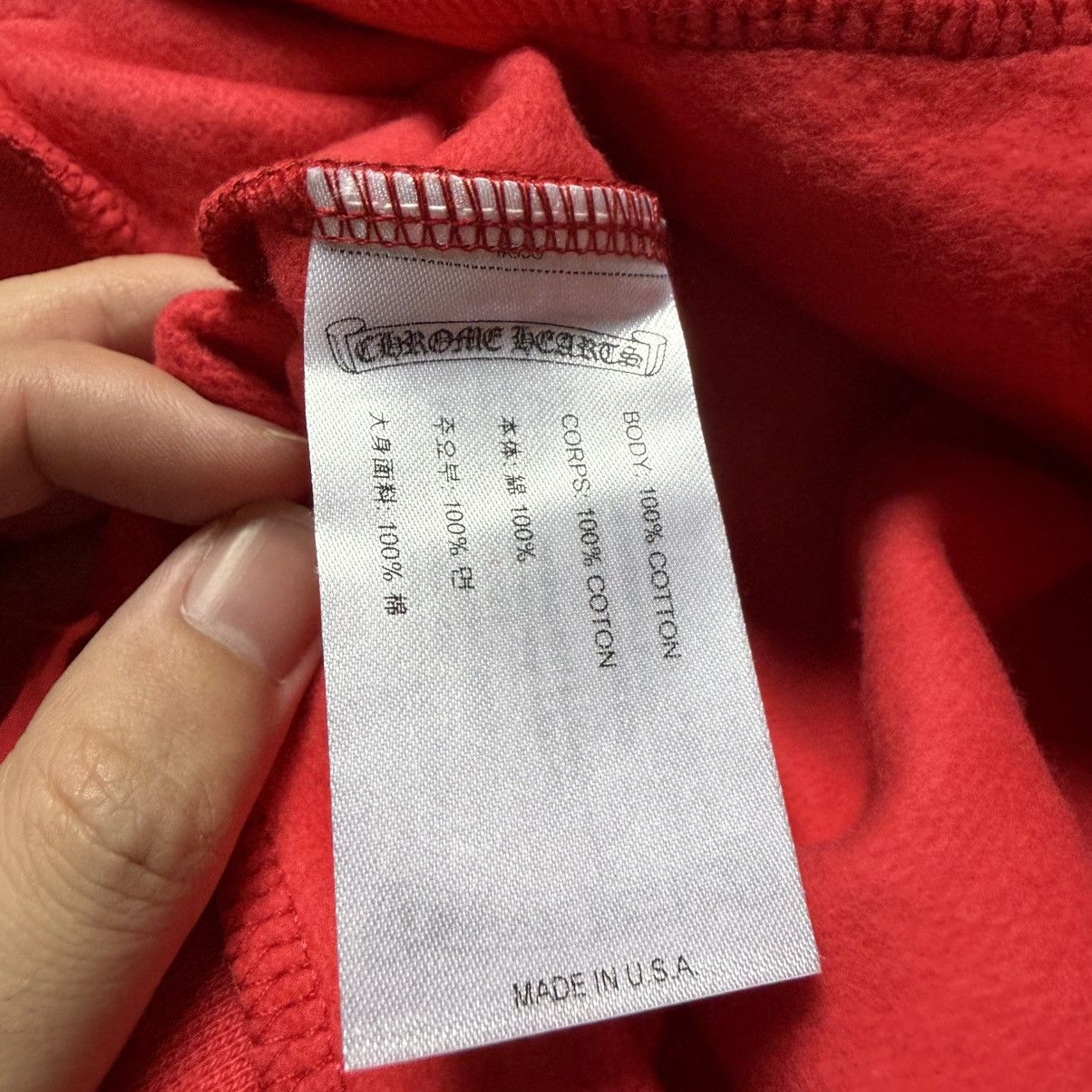 Chrome Hearts Chrome Hearts Red Scroll Logo Hoodie Size US L / EU 52-54 / 3 - 7 Thumbnail