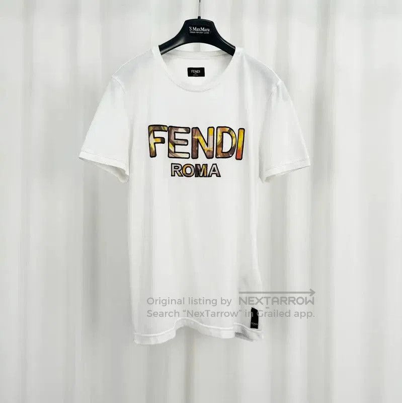 Fendi Fendi Summer White Cotton Logo T-Shirt . Size S / US 4 / IT 40 - 1 Thumbnail
