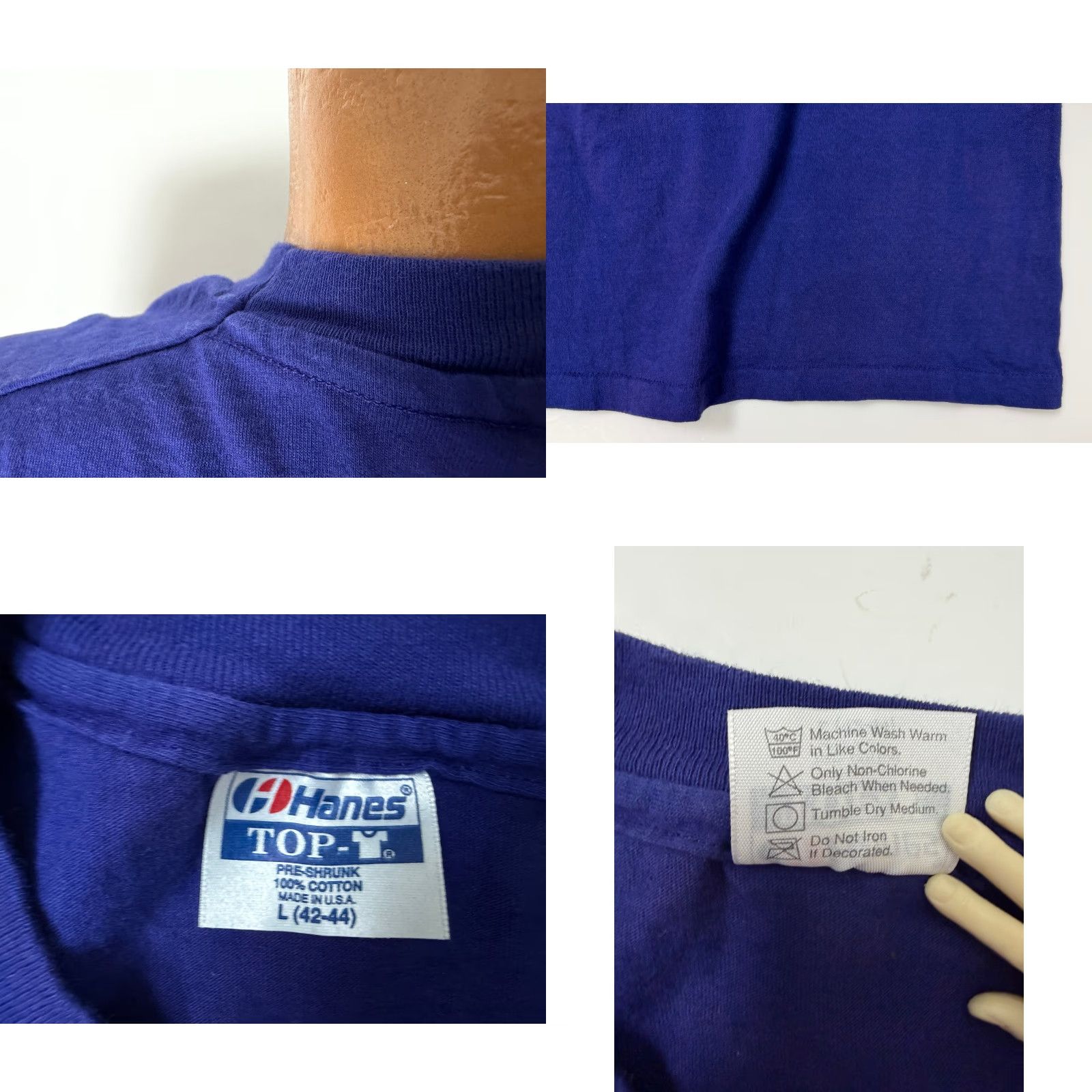 Hanes VINTAGE Hanes T-Shirt Shirt Adult Large Blue Embroidered 90s Mary Rose Portsmouth Nautical Theme 90s Mens Size US L / EU 52-54 / 3 - 8 Thumbnail