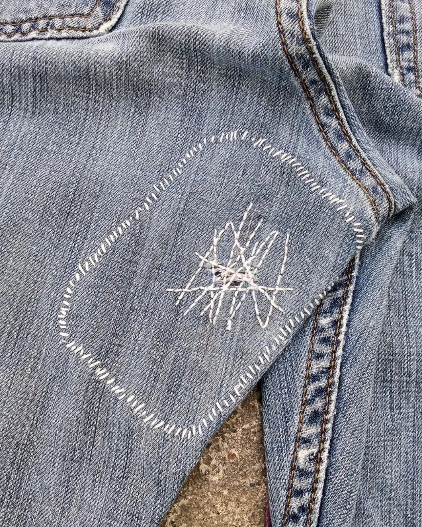 Levi's reworker denim distressed hippie style Size US 33 - 5 Thumbnail