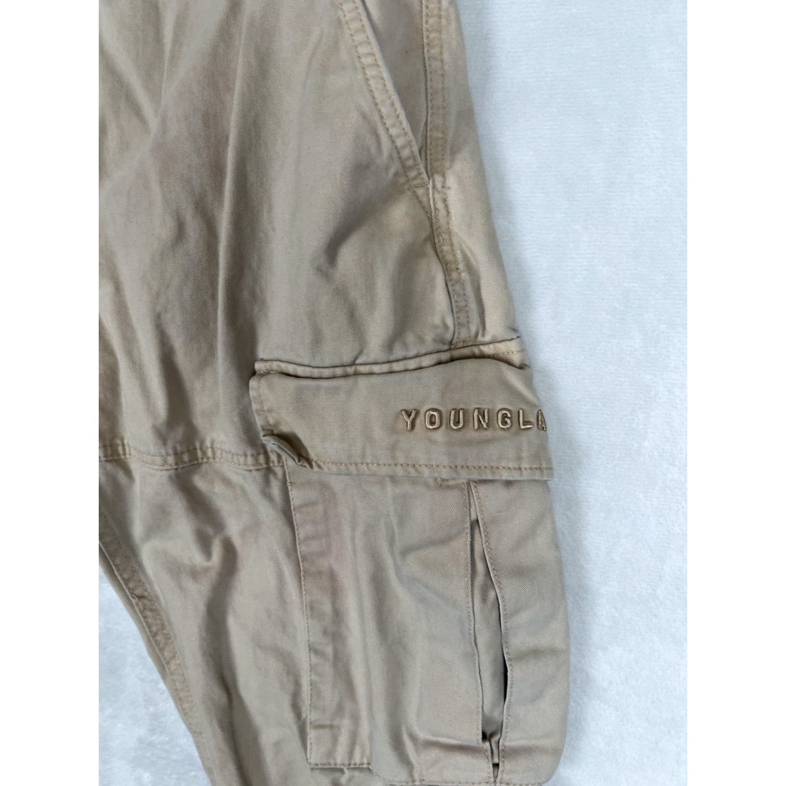 YoungLA YoungLA Cargo Pants Mens Large Beige Straight Leg Utility Pockets Casual Twill Size US 33 - 4 Thumbnail