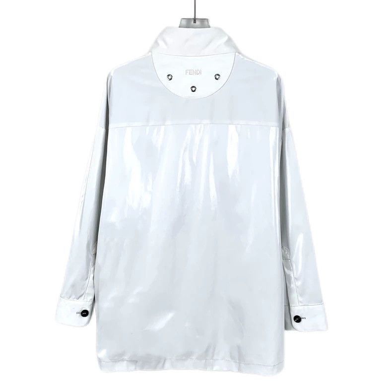 Fendi Fendi White Patent Leather Long Sleeve Shirt Size US S / EU 44-46 / 1 - 2 Thumbnail