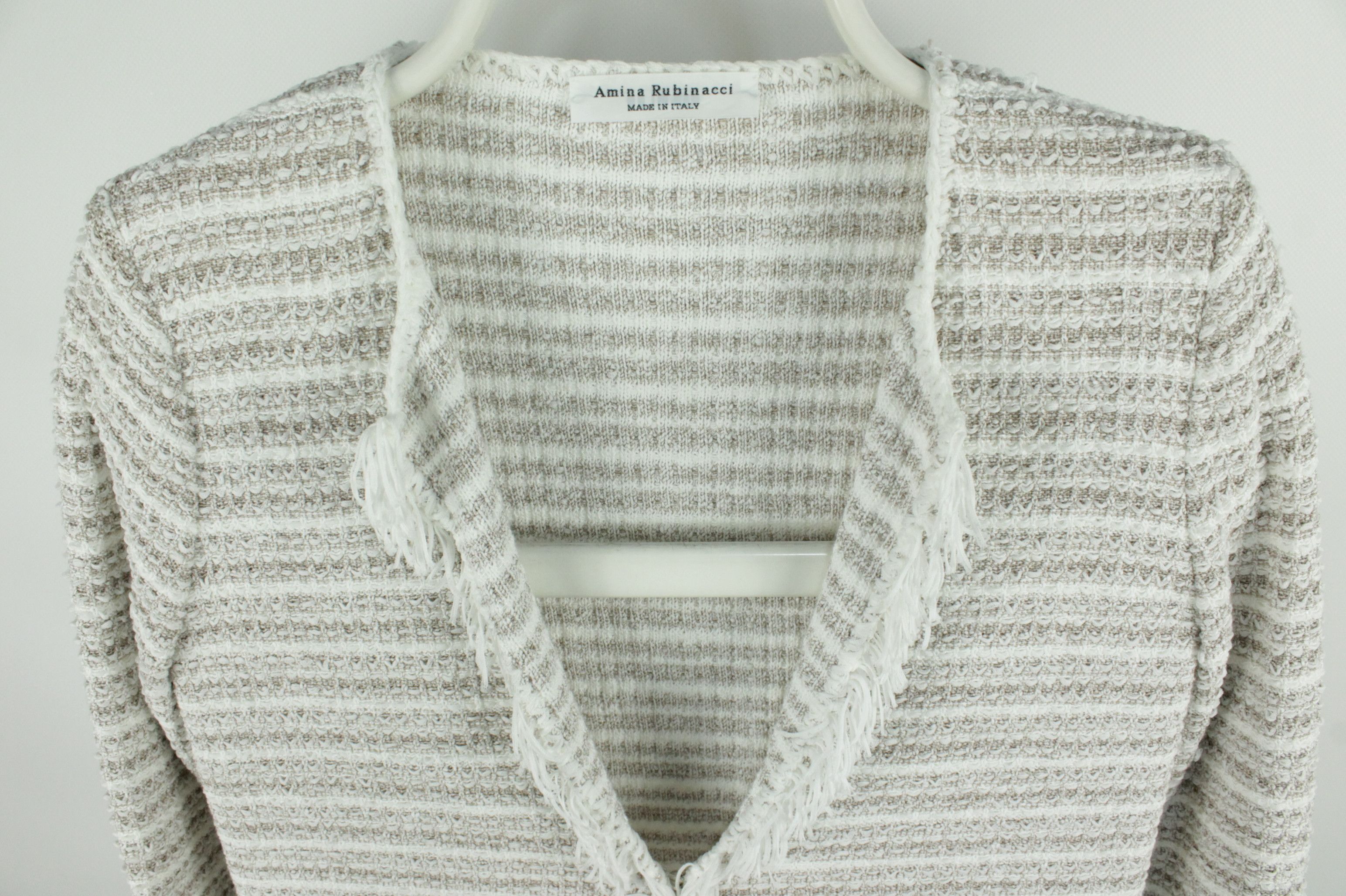 Amina Rubinacci Amina Rubinacci Knit Cotton Blend Cardigan Sweater Size M / US 6-8 / IT 42-44 - 2 Thumbnail