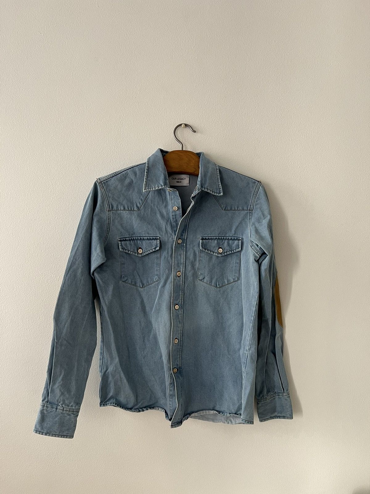 image of Our Legacy Western Style Shirt in Blue Denim, Men's (Size Small)