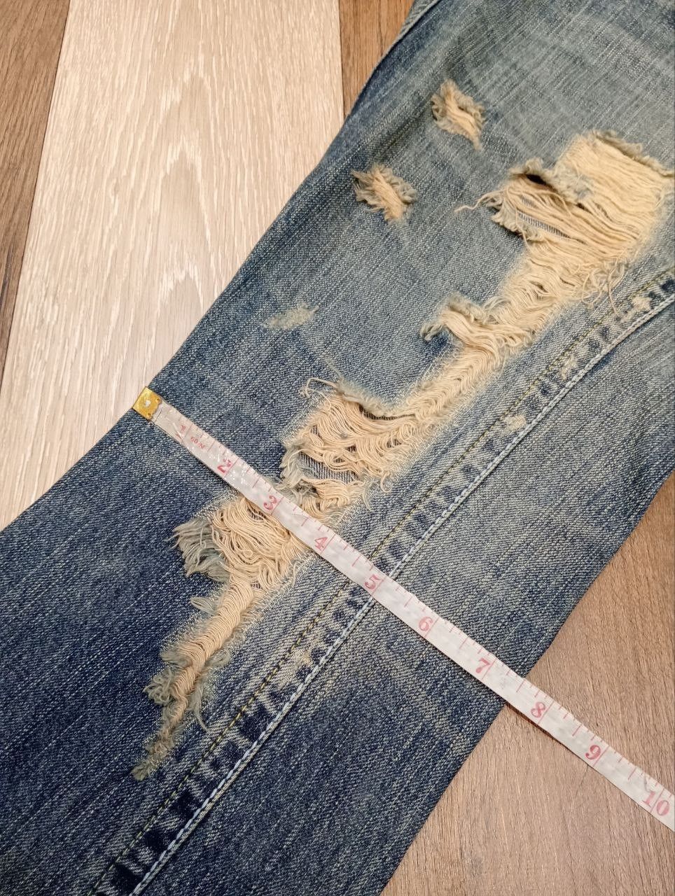 Japanese Brand CASVA BLUE DISTRESSED BLUE DENIM FLARED PANTS Size US 33 - 16 Thumbnail