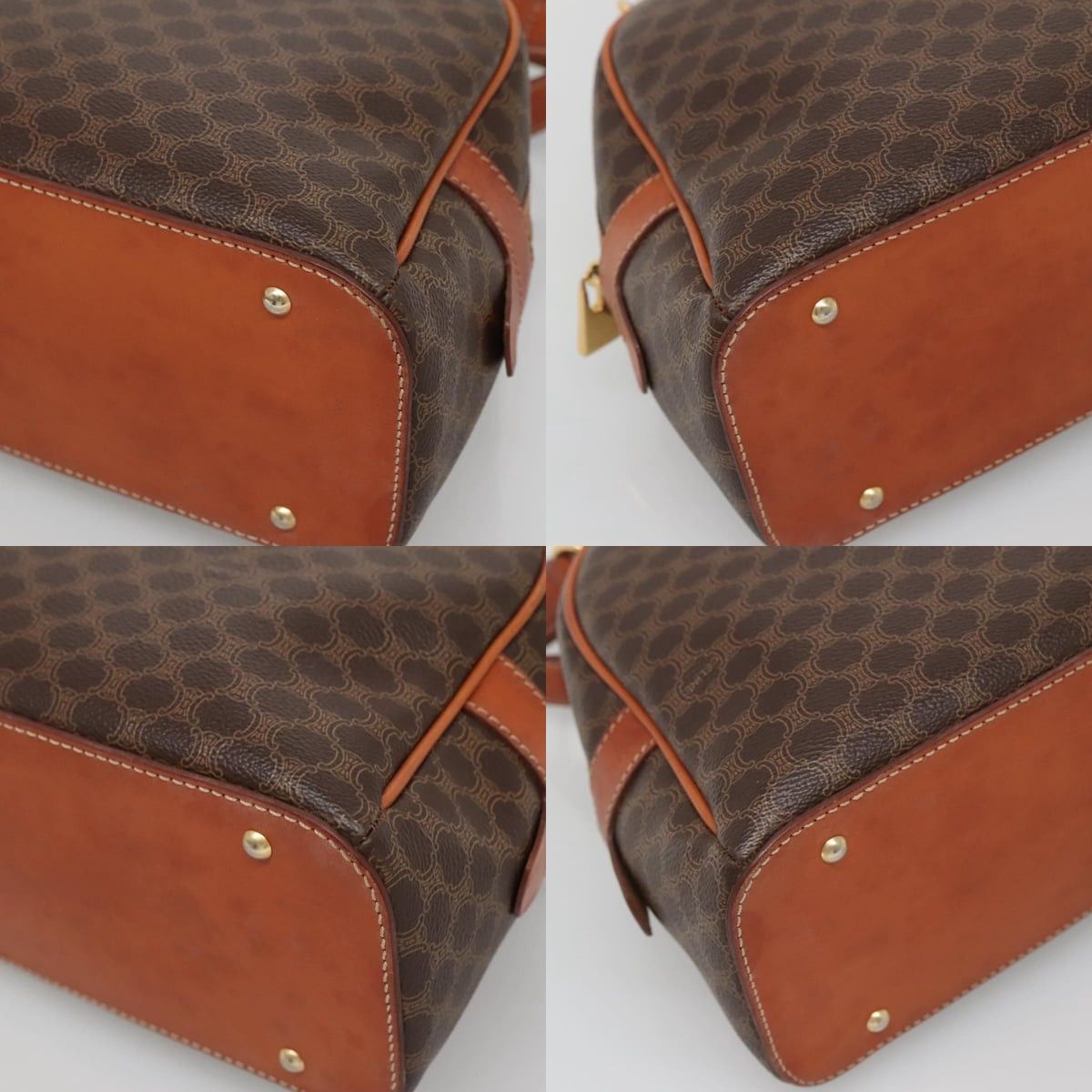 Celine CELINE Macadam Canvas Hand Bag Pvc Leather Brown Gold Size ONE SIZE - 10 Thumbnail