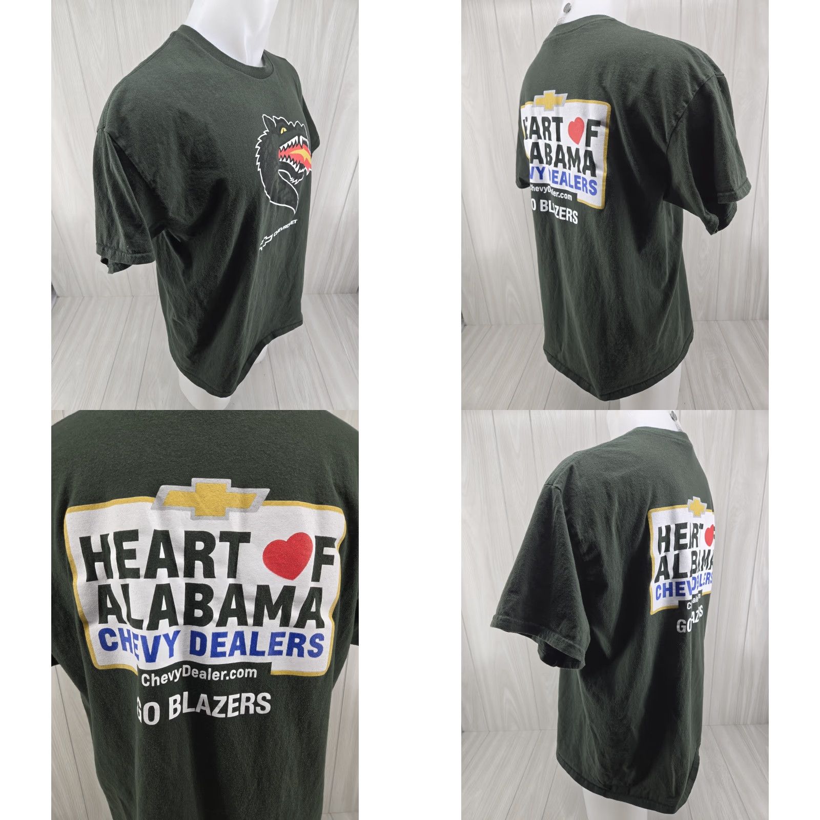 Gildan VINTAGE UAB Blazers Chevy Dealers Short Sleeve Shirt Men's XL #2 Size US XL / EU 56 / 4 - 8 Thumbnail
