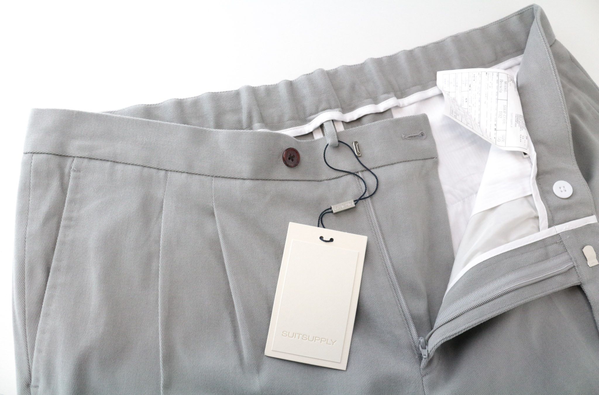 Suitsupply BRESCIA UK34R Grey Cotton Stretch Pleated Trousers 67409 Size US 34 / EU 50 - 4 Thumbnail