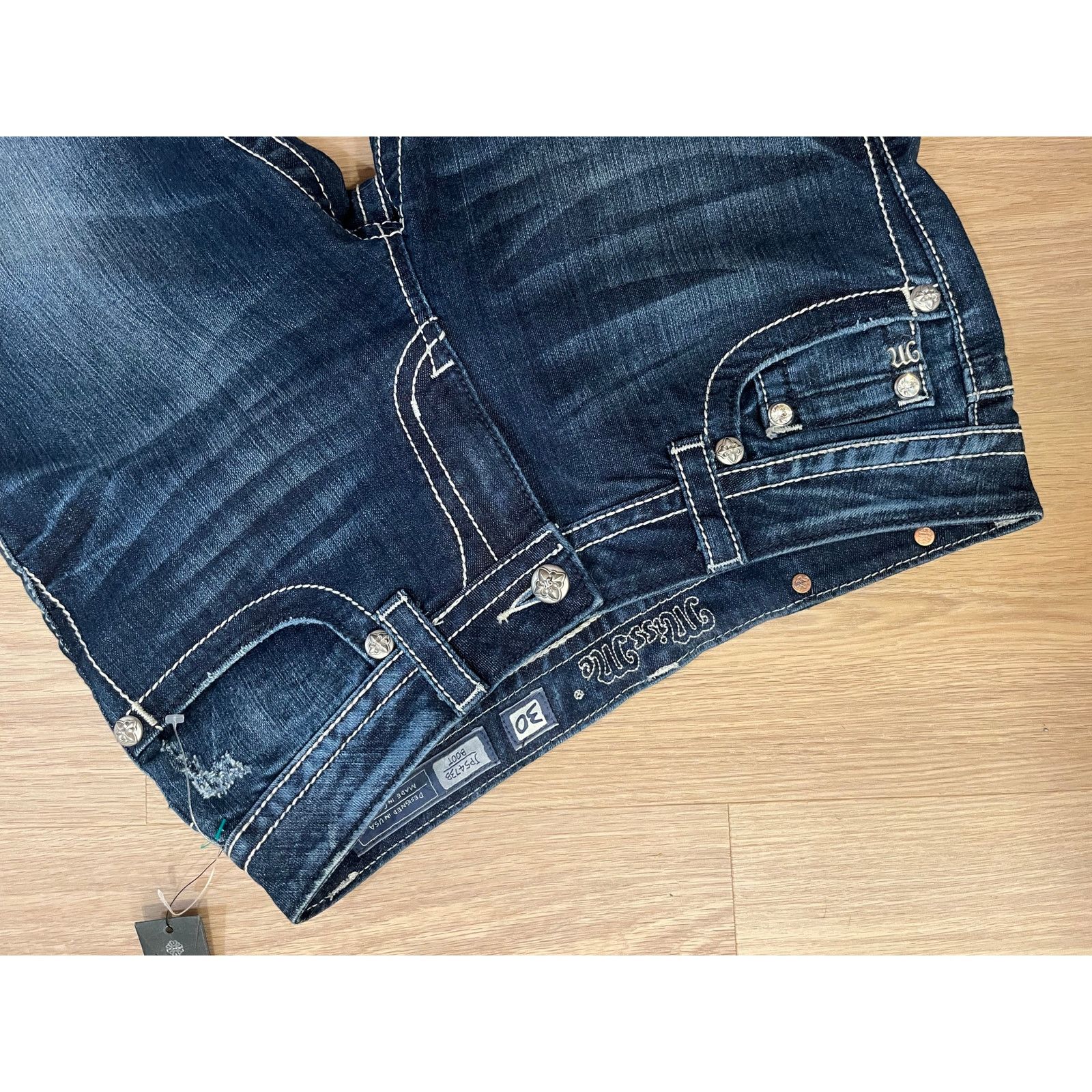 Miss Me Miss Me Women's Blue Pockets Mid Rise Denim Jeans Size 28X30 Size 28" / US 6 / IT 42 - 3 Thumbnail