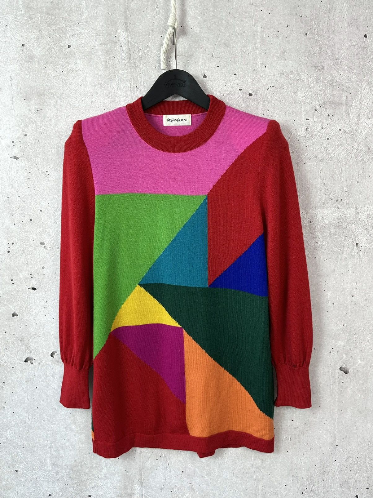 YSL YvesSaintLaurent Rare Vintage Wool Multicolored Sweater