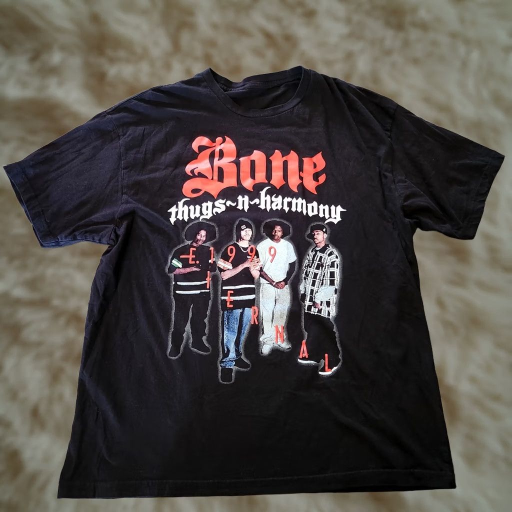 Vintage Bone Thugs-n-Harmony T-Shirt XL Black Mens Hip Hop 1999 Eternal Album Rare Tee Size US XL / EU 56 / 4 - 1 Thumbnail