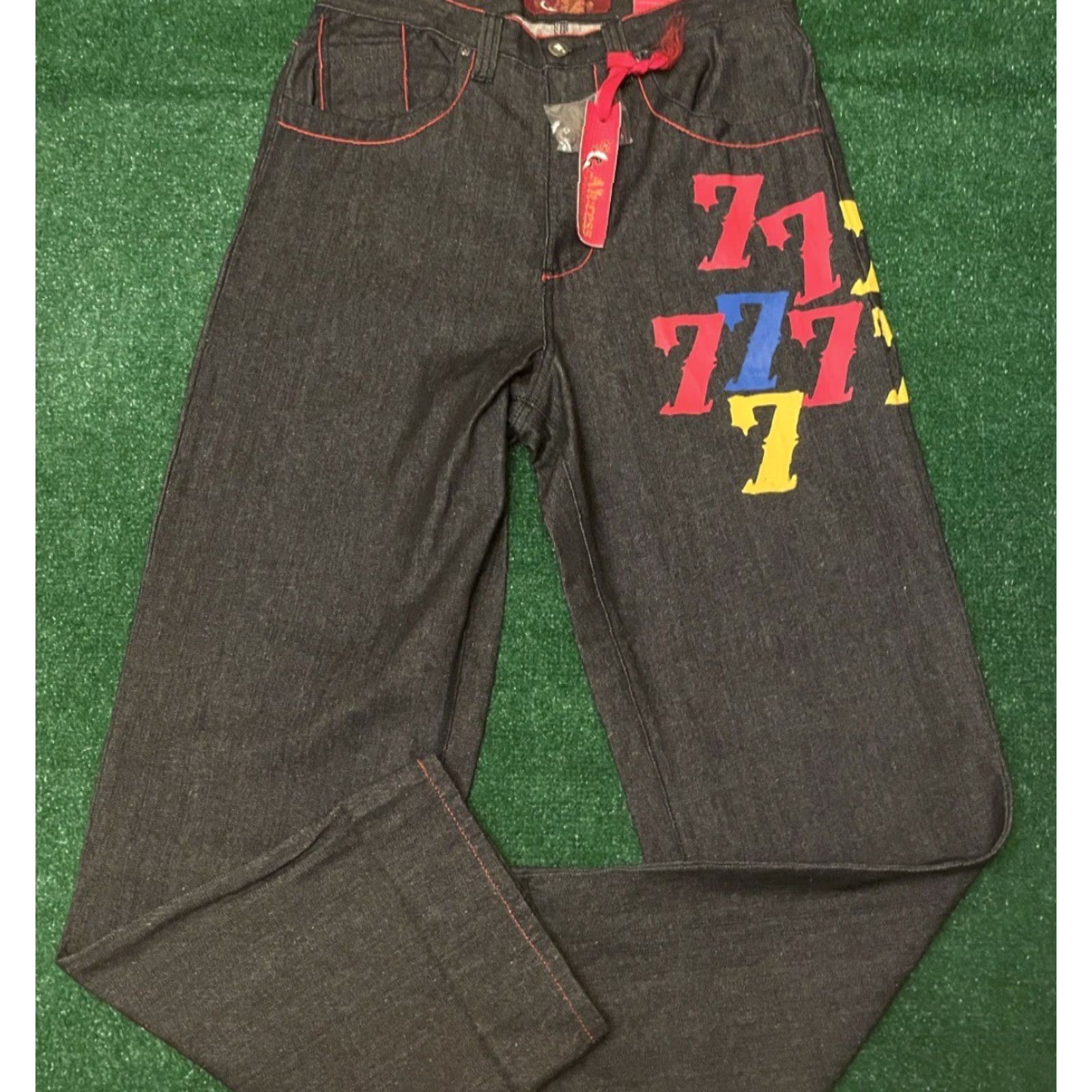 Vintage VINTAGE Akcess 777 Baggy Jeans Men 34 Dark Wash Grunge Skater Y2K Wide-Leg Rare Size US 34 / EU 50 - 2 Thumbnail