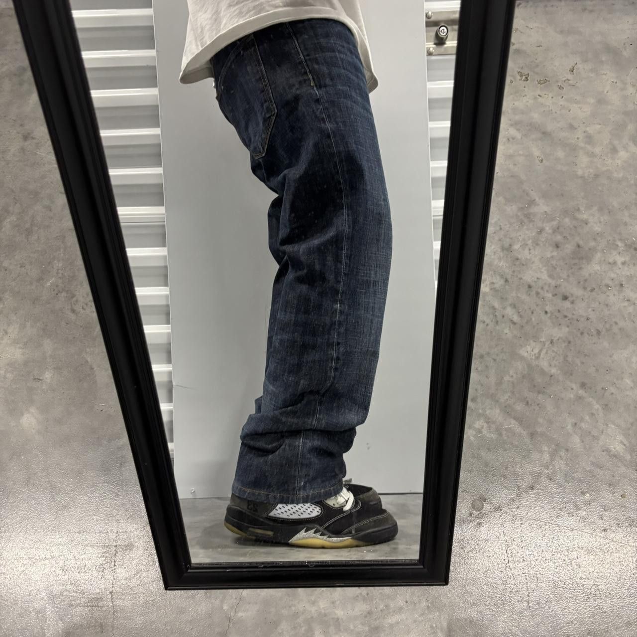Japanese Brand × Vintage Crazy Vintage Y2K/2000s Grunge Dark Wash Skater Denim Jeans! Size US 33 - 2 Thumbnail