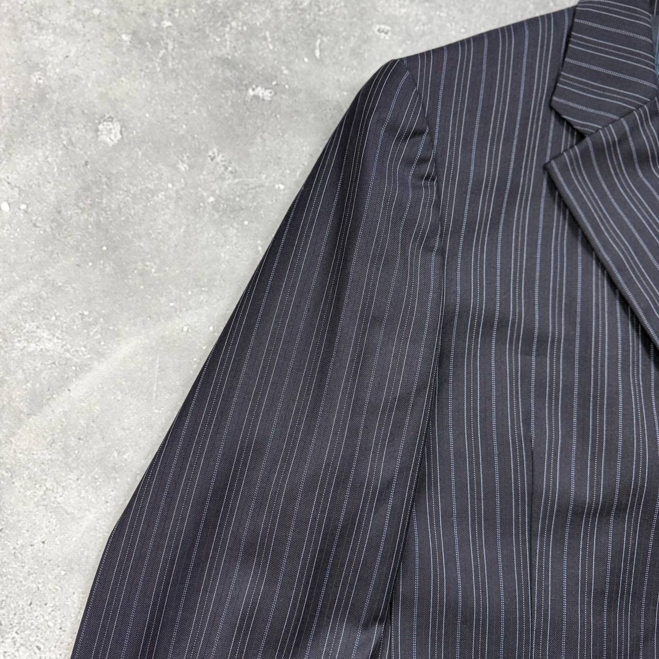 Kenzo Vintage Kenzo Homme Striped Three Button Wool Blazer Navy 50 Size 50R - 9 Thumbnail