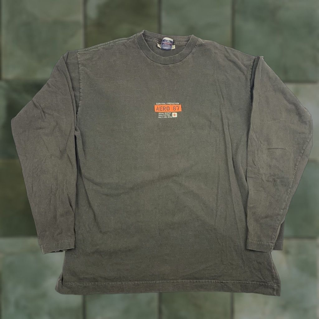 Vintage VINTAGE Aeropostale Survival Protection Shirt Adult Large Brown Y2K Grunge Skate Mens Size US L / EU 52-54 / 3 - 1 Thumbnail
