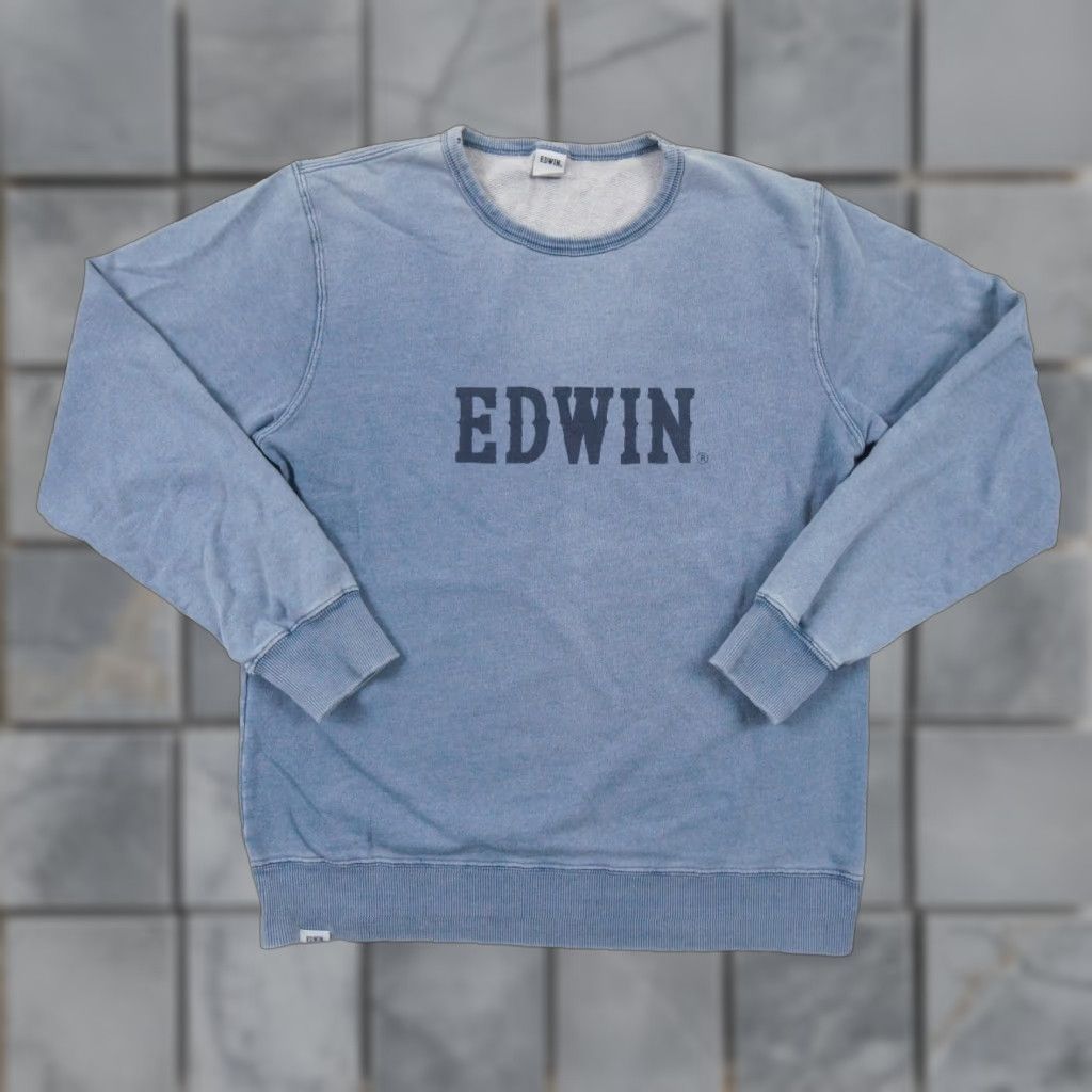 Edwin Edwin Women's Medium Blue Crewneck Sweatshirt Pullover Faded Casual Outdoor Size M / US 6-8 / IT 42-44 - 1 Thumbnail