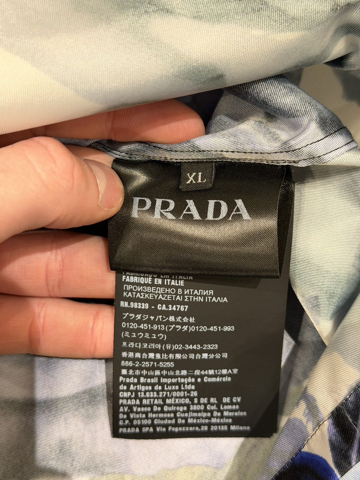Prada Prada Nylon Floral Button Up - Blue Size US XL / EU 56 / 4 - 4 Thumbnail
