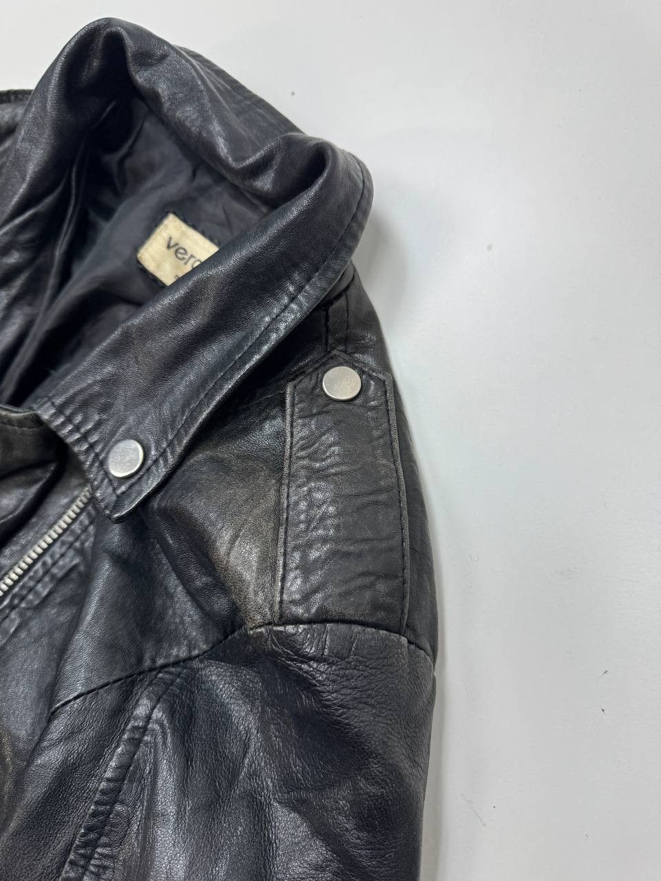 Vera Pelle Vera Pelle Italy Vintage Black Leather Biker Jacket Size S / US 4 / IT 40 - 7 Thumbnail