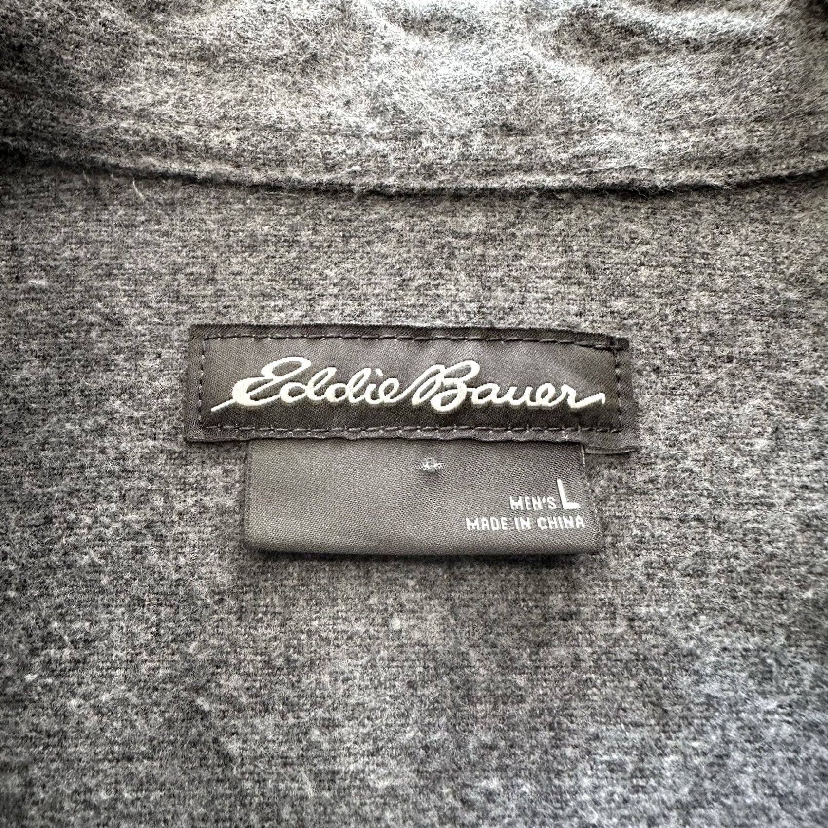 Eddie Bauer Eddie Bauer Button-Up Shirt Mens L Gray Flannel Thick Double Brushed LS Long Sleeve Collared Cotton Shirt Size US L / EU 52-54 / 3 - 3 Thumbnail