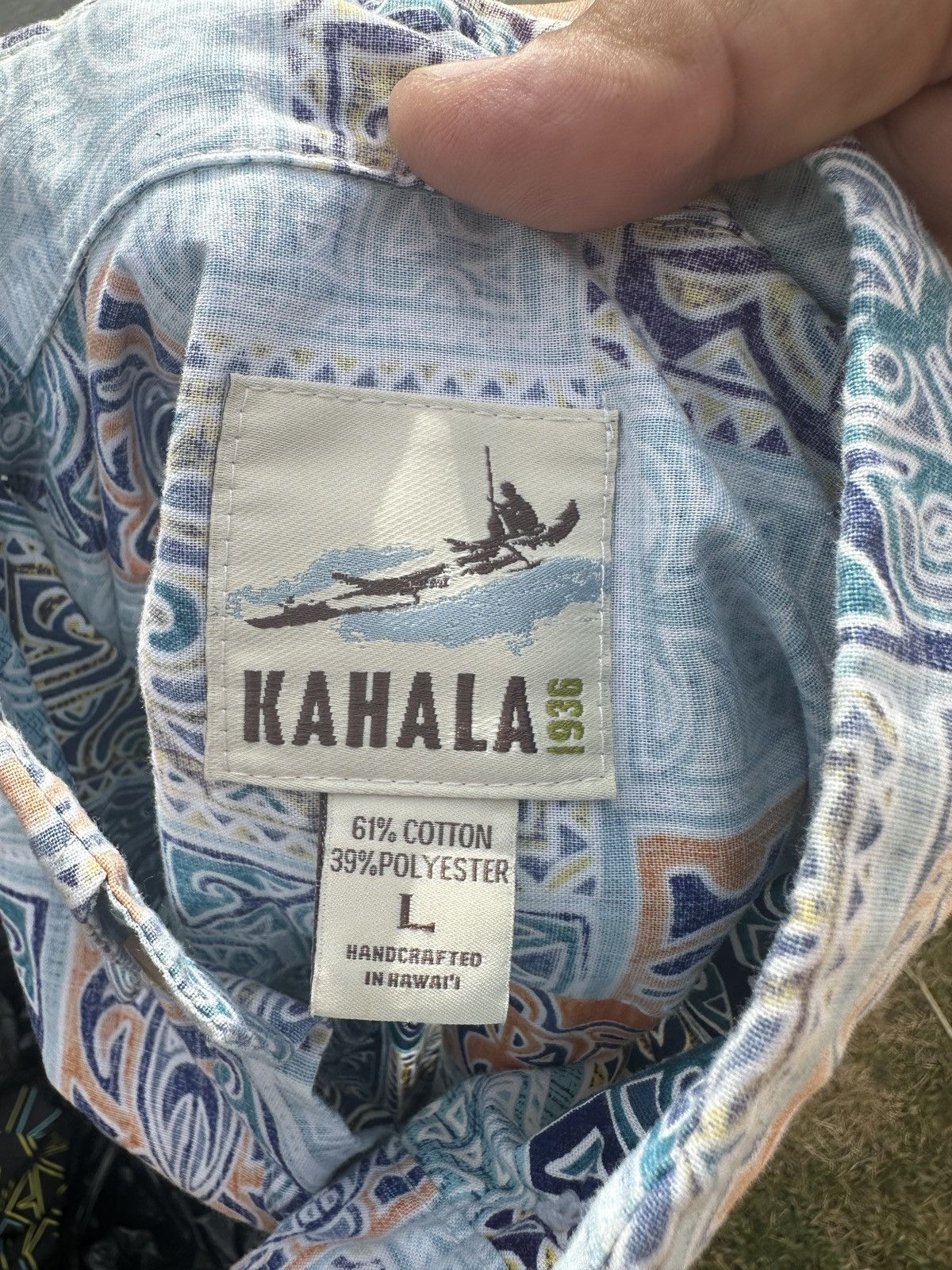 Other PreOwned Kahala Hawaiian Print Blue 3/4 Button Men's Large Size US L / EU 52-54 / 3 - 4 Thumbnail