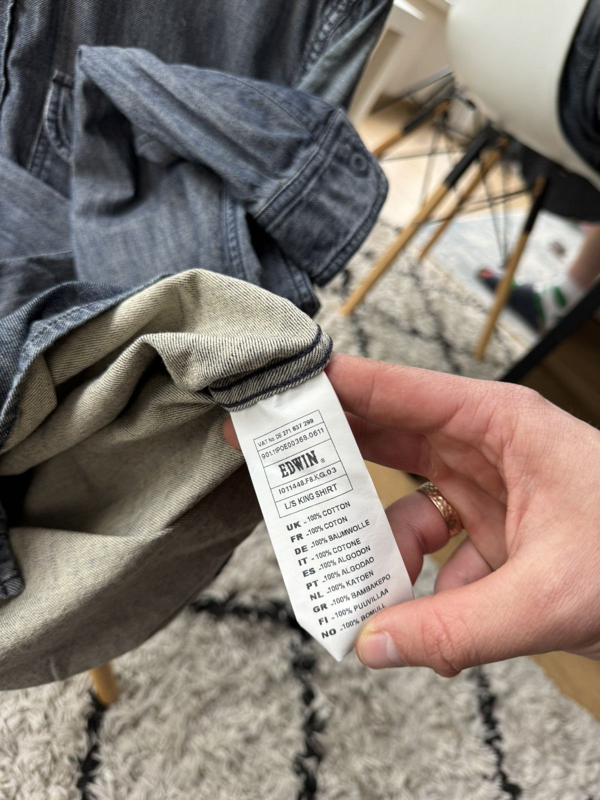 Edwin × Japanese Brand Edwin King jeans shirt size L 🇯🇵 Size US L / EU 52-54 / 3 - 8 Thumbnail