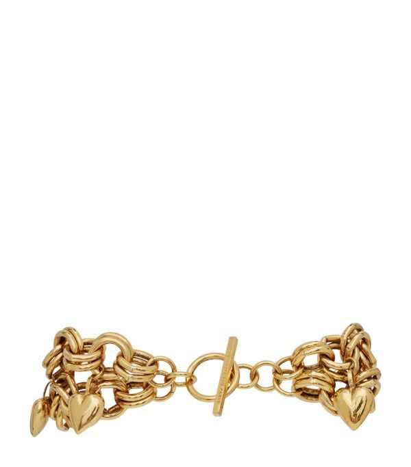 Saint Laurent Paris o1b1hav110924 Size: OS / Chain Heart Charm Bracelet Golden Size ONE SIZE - 2 Thumbnail