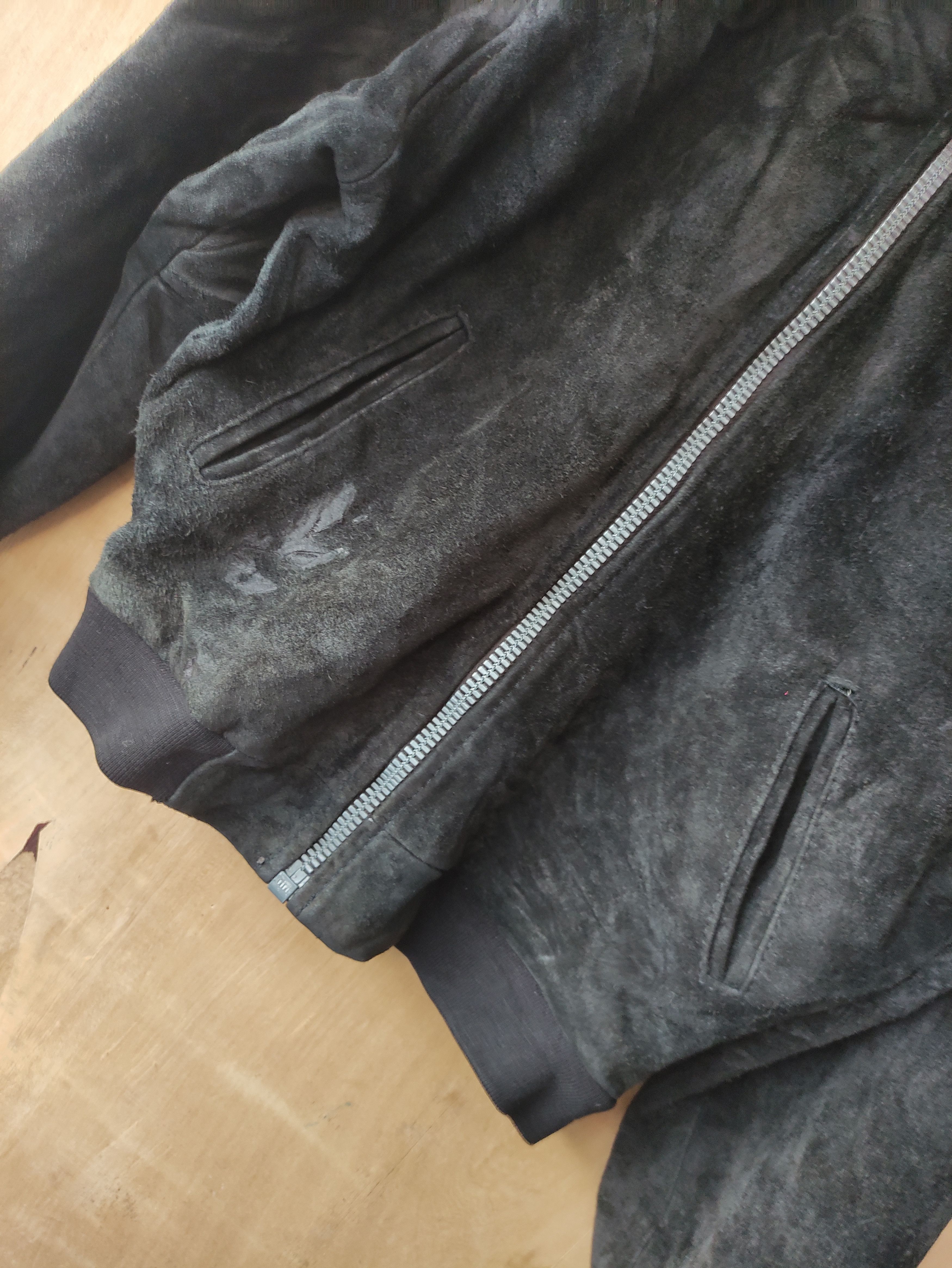 Vintage 80's CHIPIE SUEDE LEATHER BOMBER JACKET RIRI ZIPPER Size US M / EU 48-50 / 2 - 11 Thumbnail
