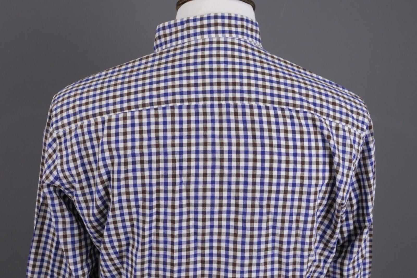 Eton Eton Slim Fit Cotton / Linen Check Shirt Sz 42 / L / 16 Size US M / EU 48-50 / 2 - 10 Thumbnail
