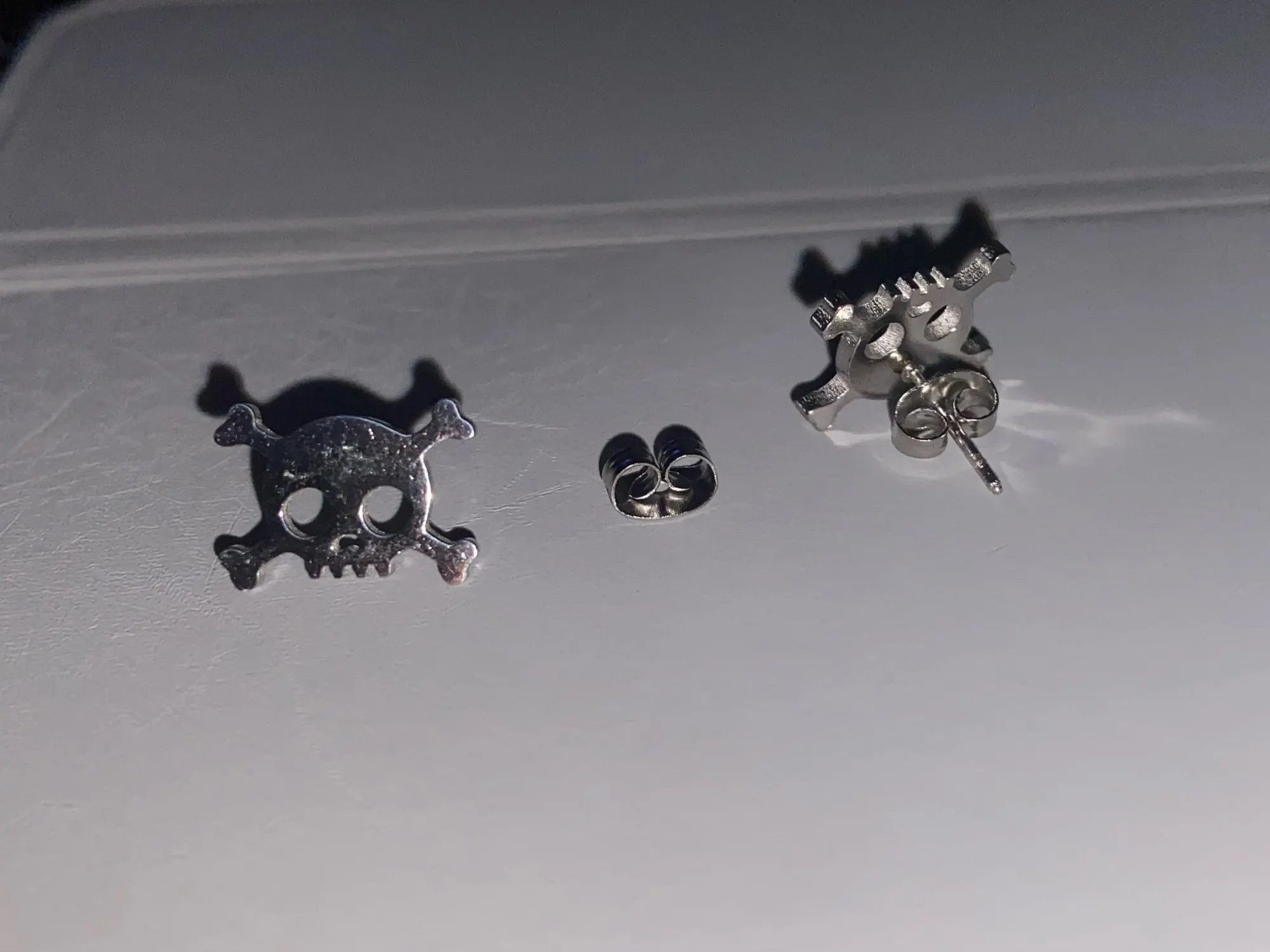 Jewelry Mini Skull Stud Earrings Charm Stainless Earring Gift Size ONE SIZE - 3 Thumbnail